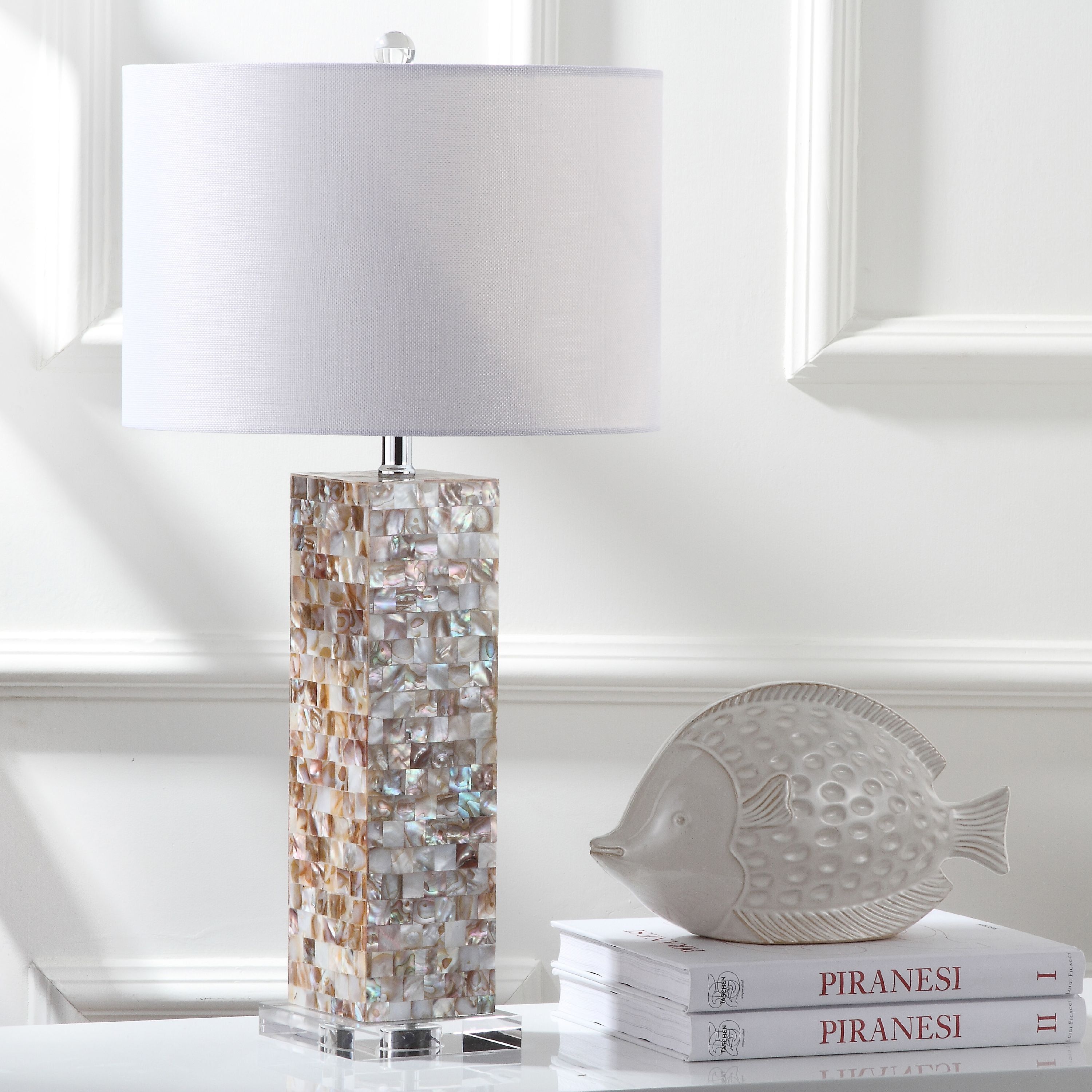 Jacoby Coastal Cream Capiz Shell 28-Inch Table Lamp