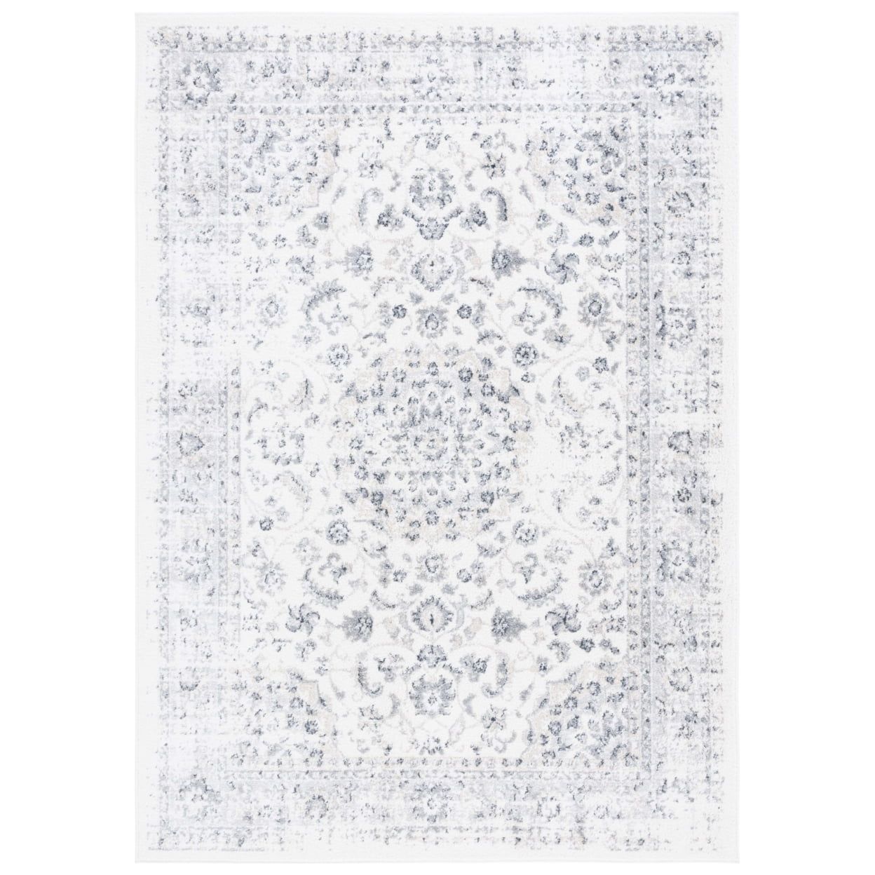 Layla Ivory Square Easy-Care Synthetic Rug 79''