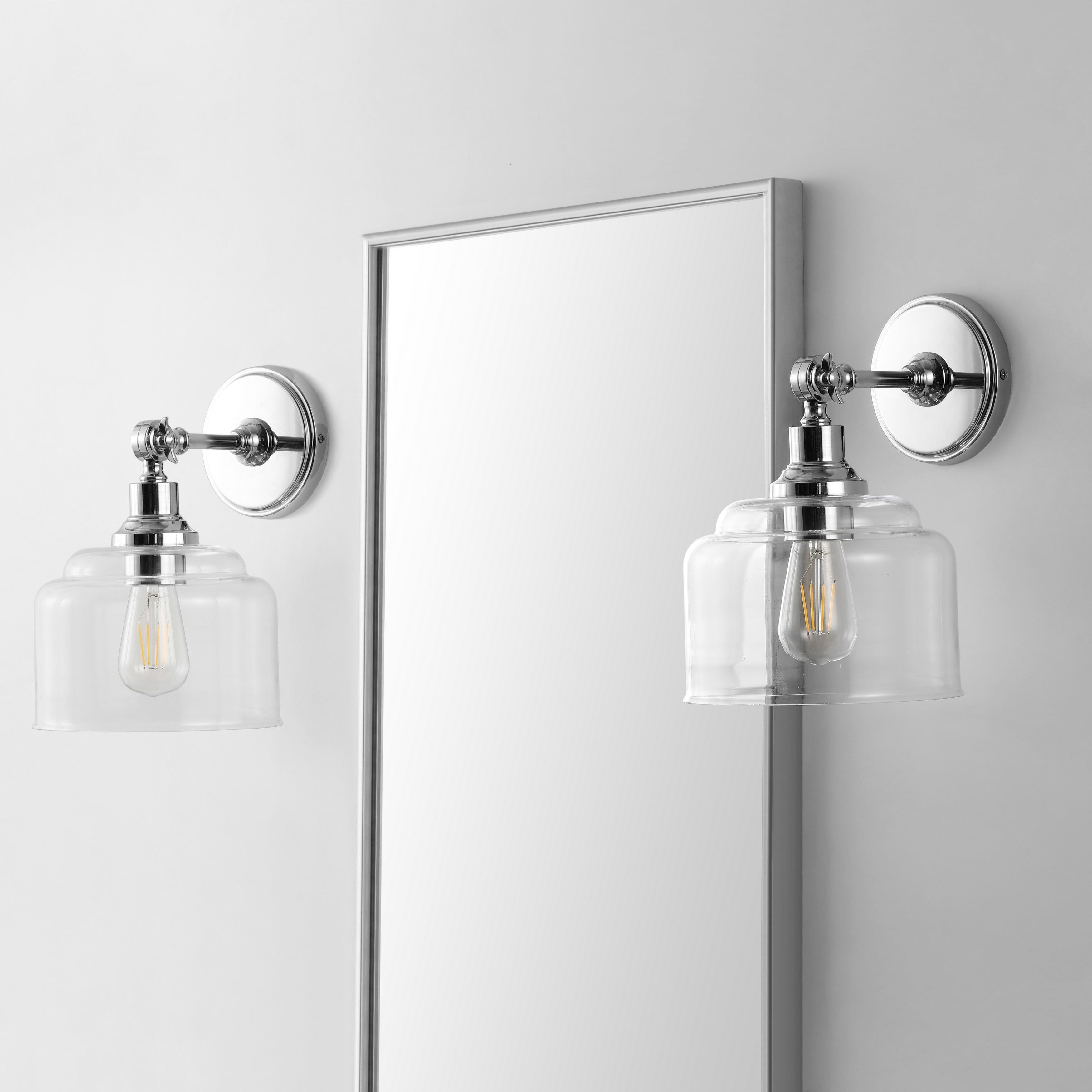 Lansor Chrome Glass Artistic Flow Wall Sconce Set of 2