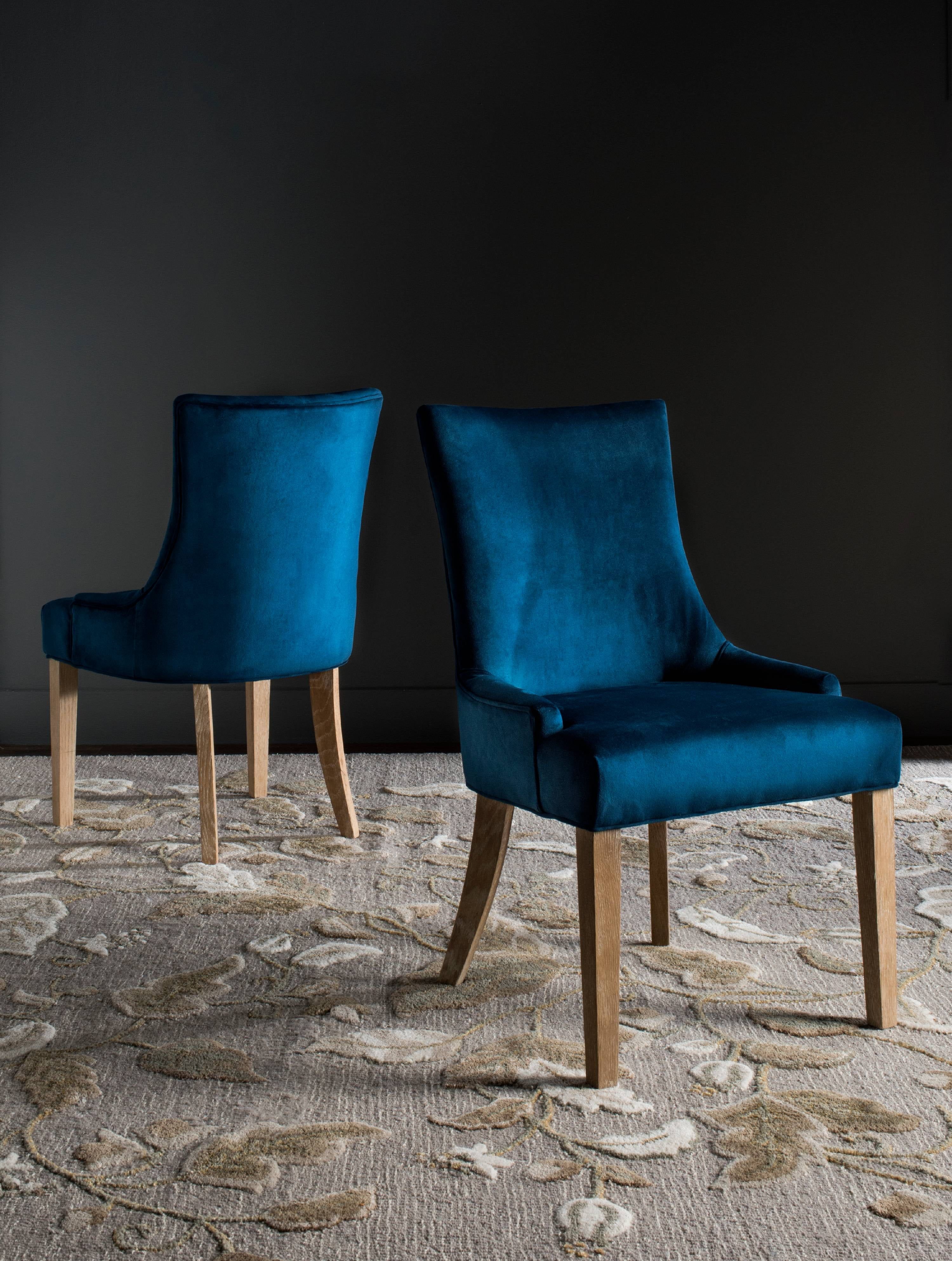 Low-Profile Black Linen & Wood Transitional Parsons Chair