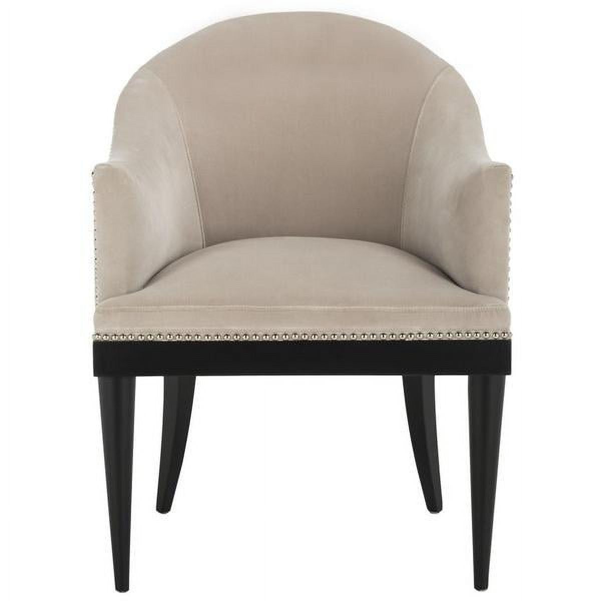 Transitional Giotto Almond Velvet Parsons Arm Chair