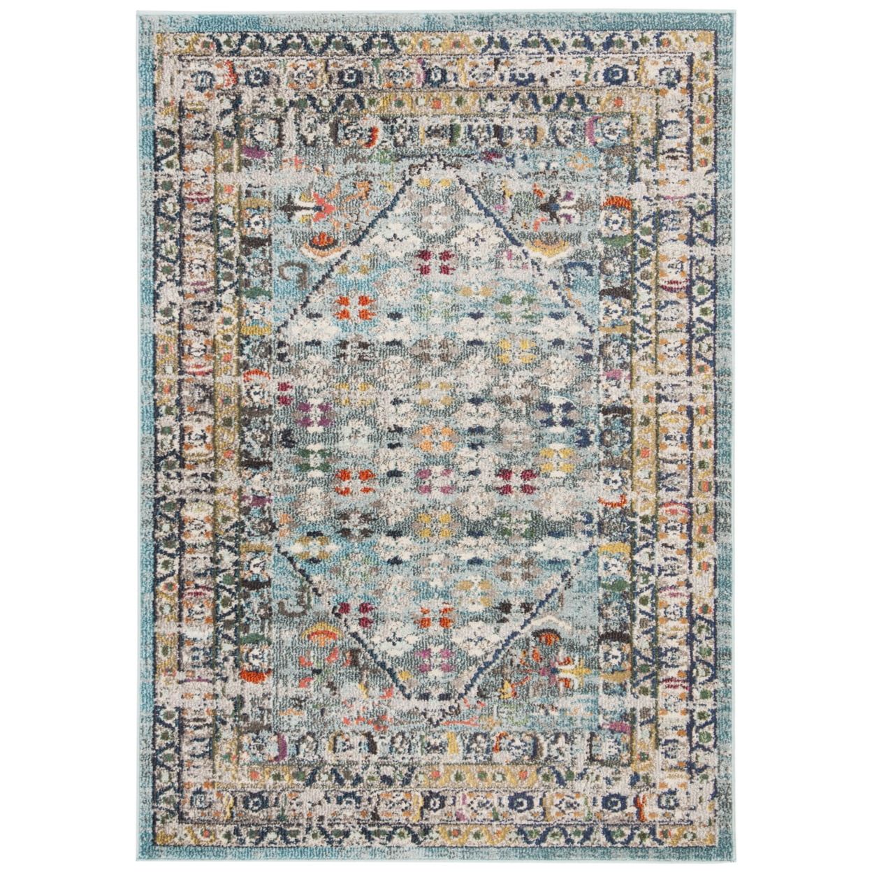 Monaco 48' x 26' Blue Geometric Synthetic Area Rug