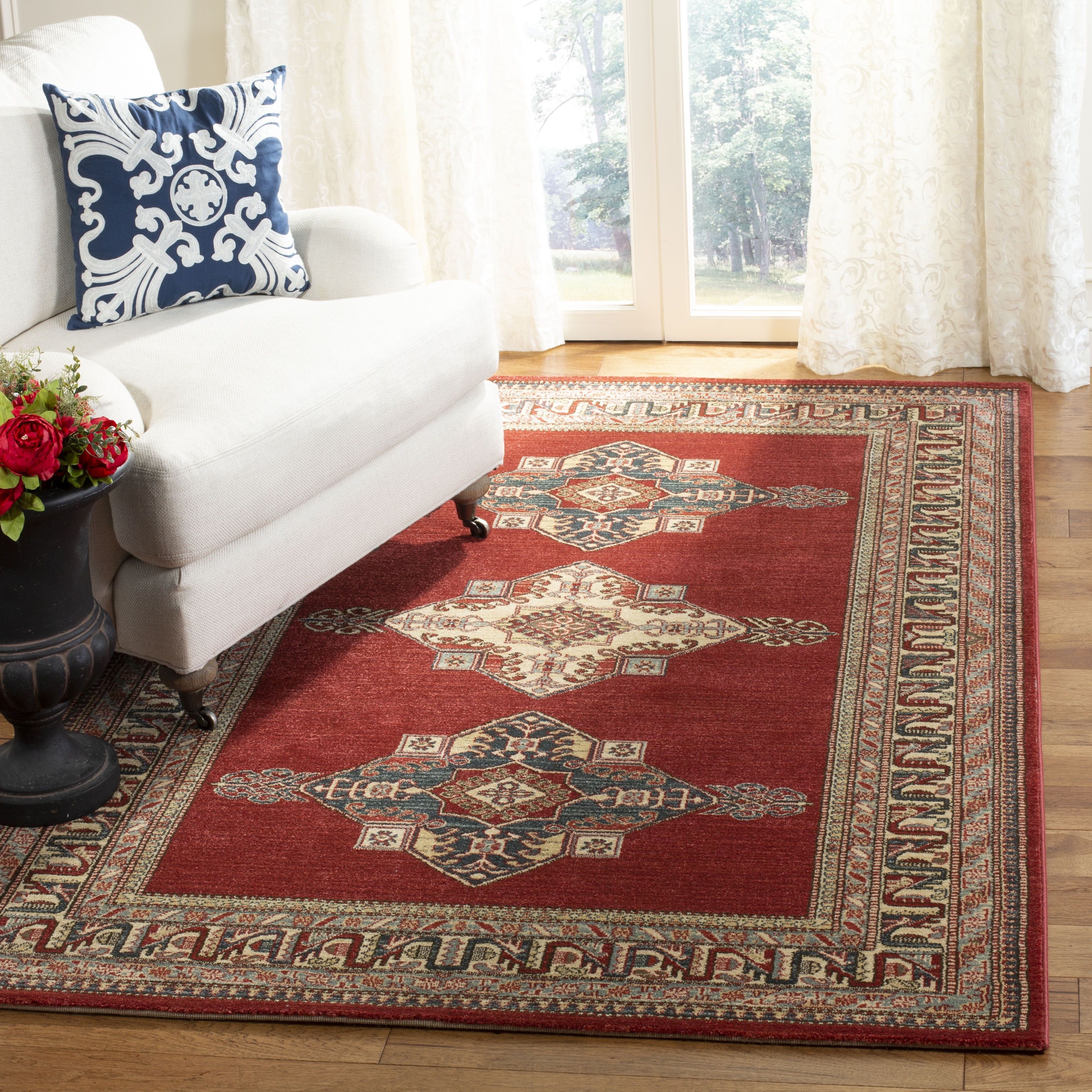 SAFAVIEH Mahal Mordikai Oriental Area Rug, Red/Cream, 5'1" x 7'7"