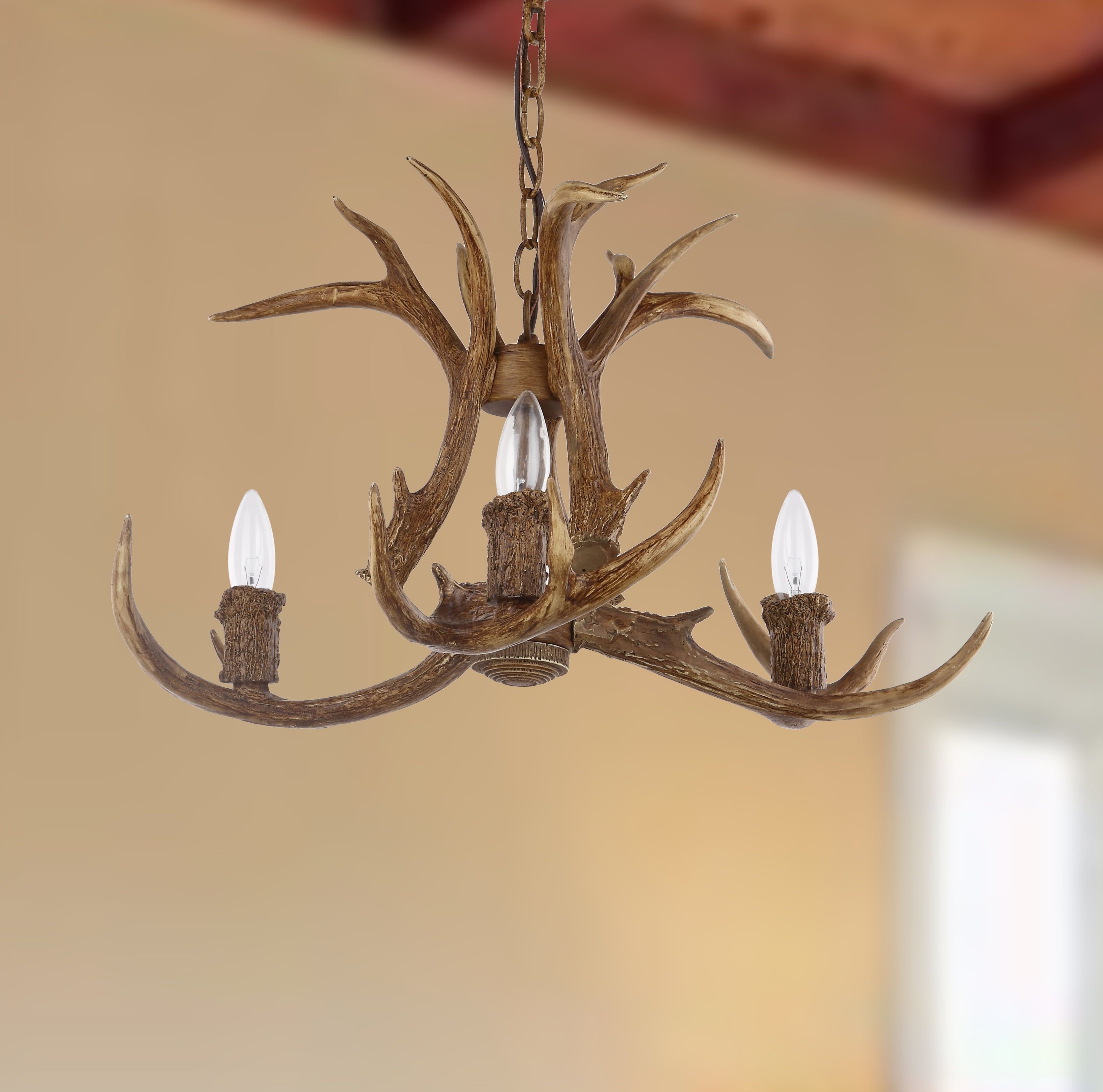 Makani Brown Resin Antler Mini Chandelier