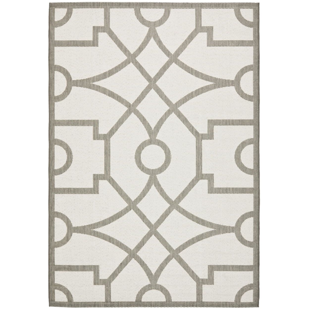 Gray Rectangular Hand-Tufted Washable Synthetic Area Rug 5'3" x 7'7"