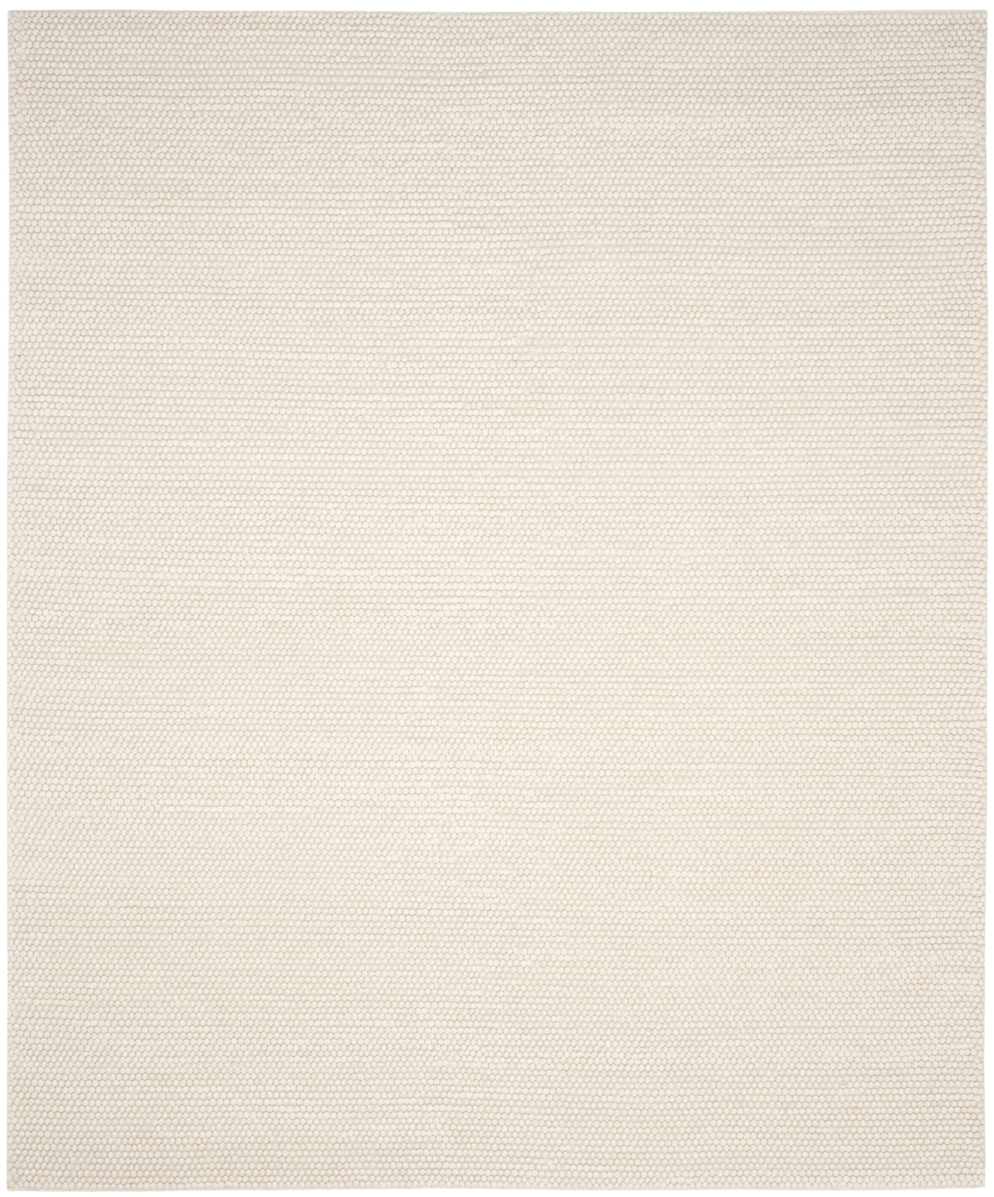 Ivory Hand-Tufted Wool Rectangular Area Rug, 12' x 18'