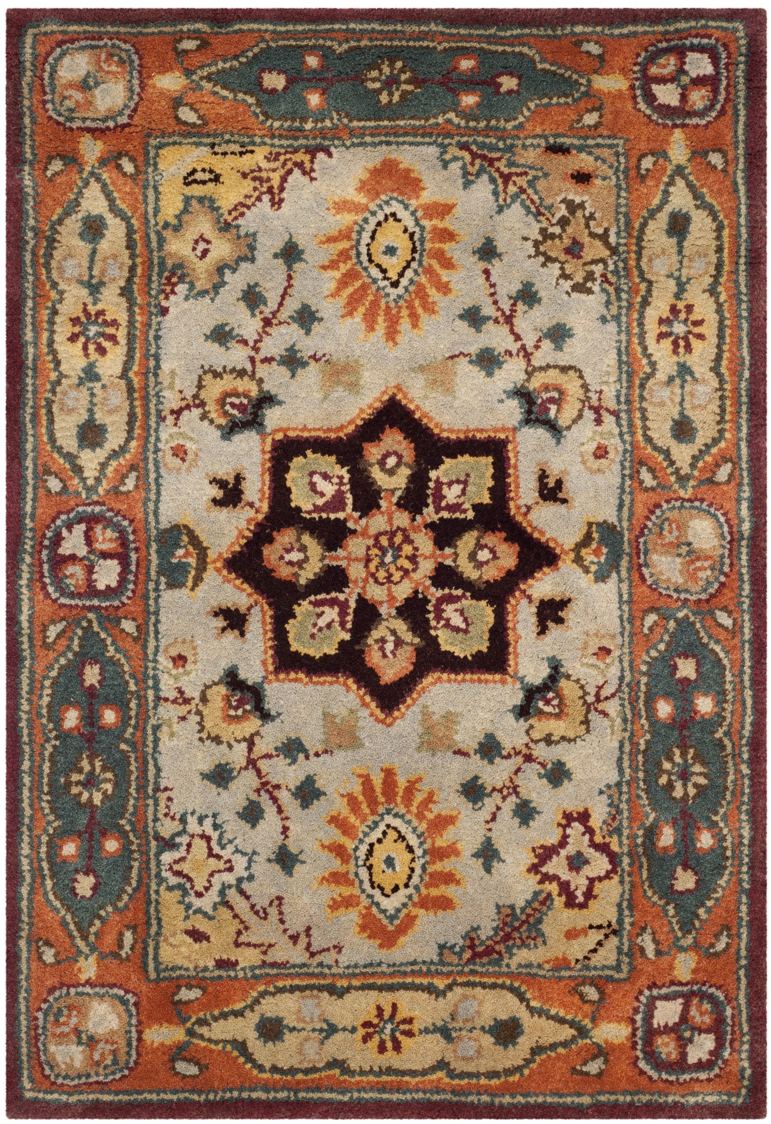 Hand-Tufted Red and Rust Wool Persian Accent Rug 2' x 3'