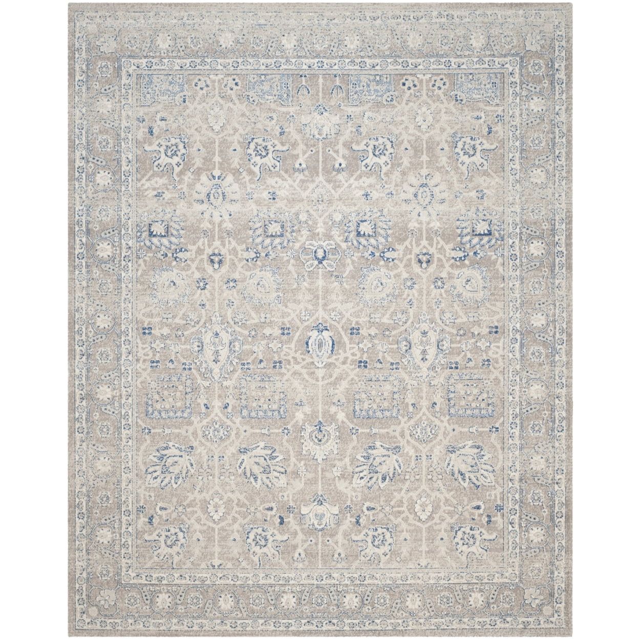 Taupe Cotton-Synthetic Blend Traditional 4' x 6' Area Rug