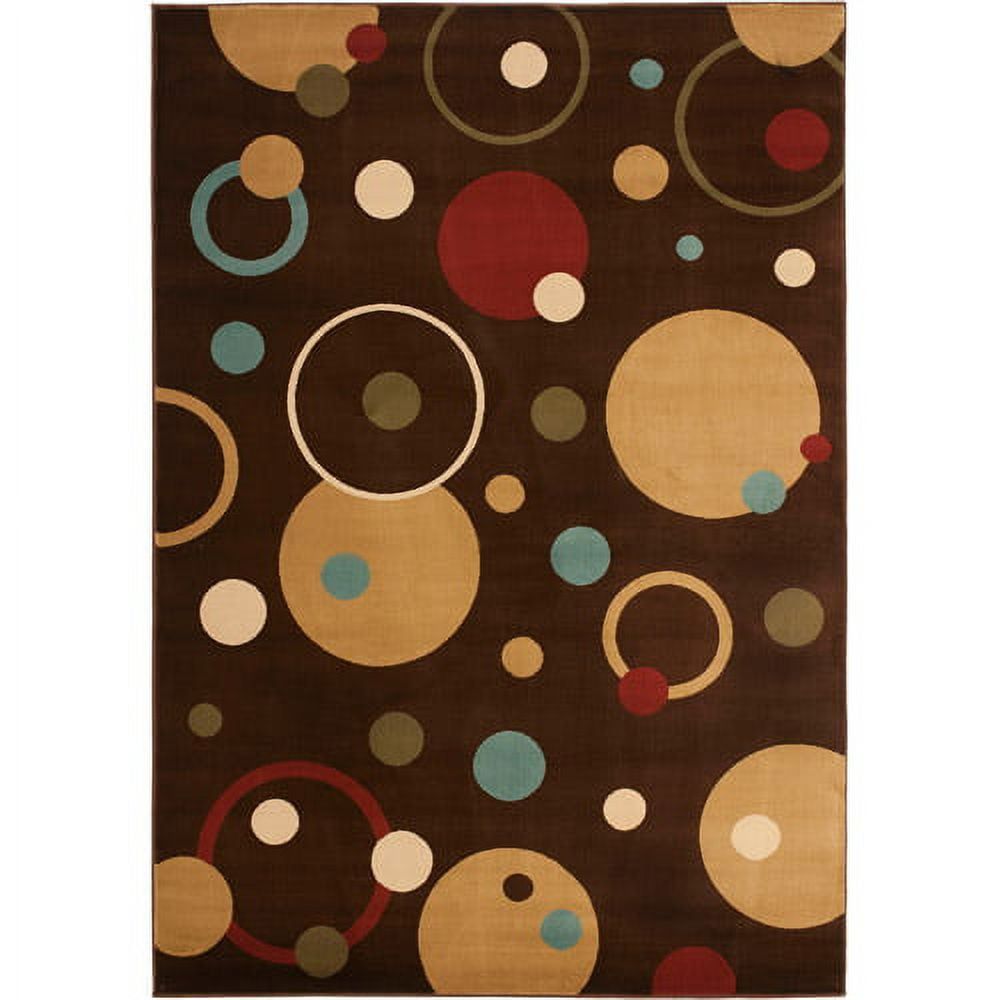 Brown Multicolor Floral Synthetic Rectangular Area Rug 8' x 11'2"