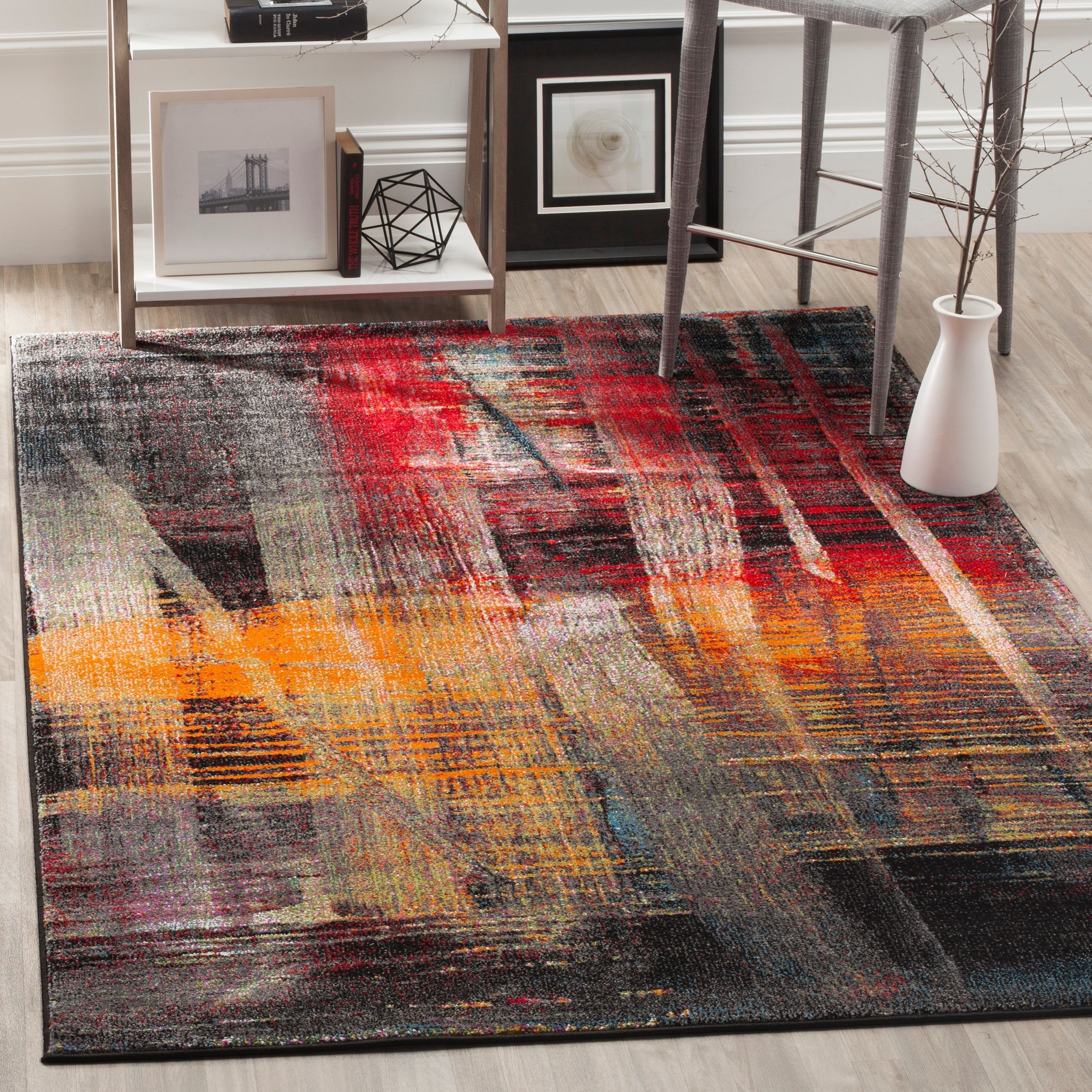 Multicolor Geometric Stain-Resistant Area Rug, 2'3" x 4'