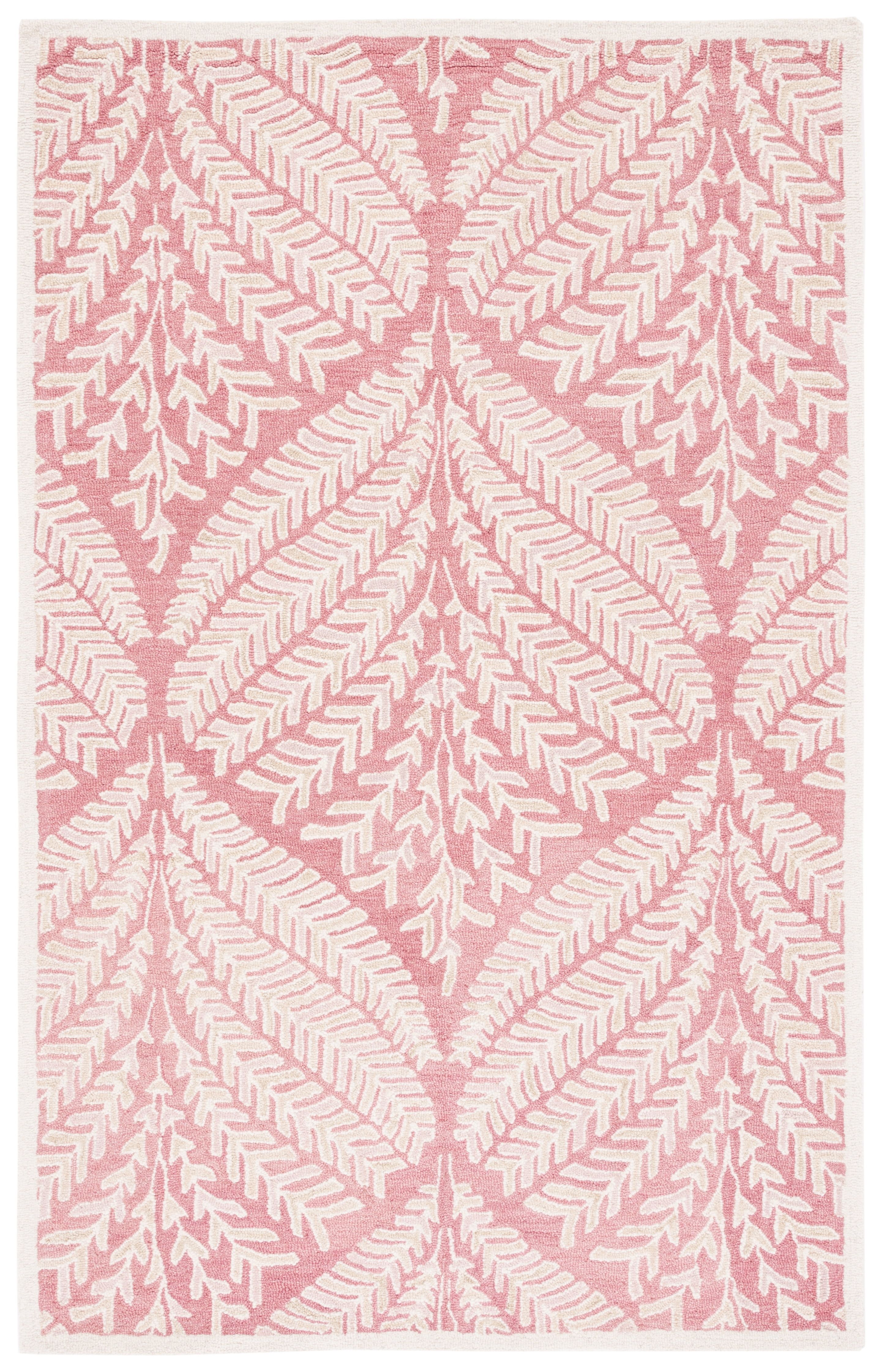 Capri Pink and Ivory Hand-Tufted Wool Area Rug, 3' x 5'