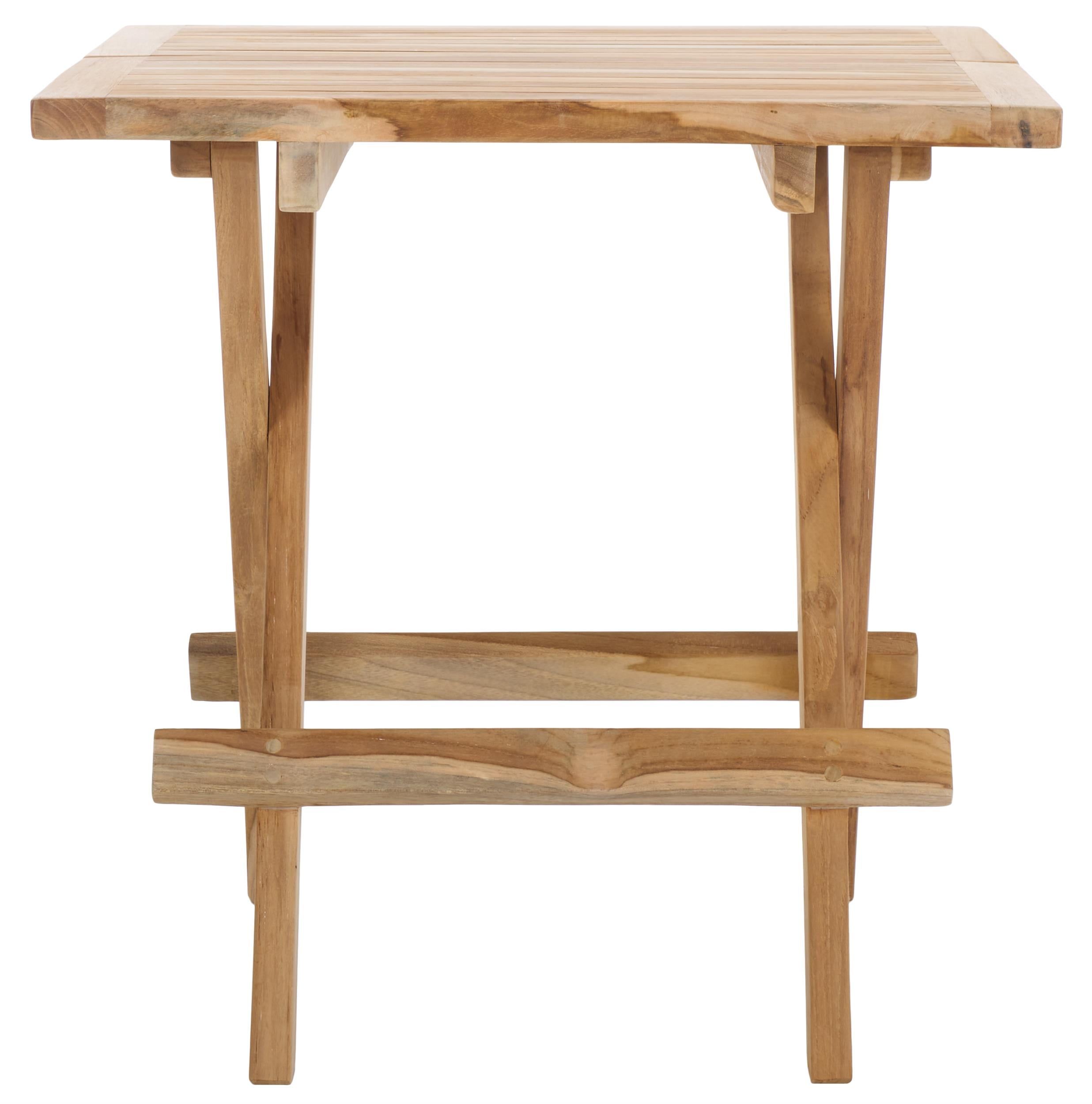 Natural Teak Wood Square Folding Patio Table