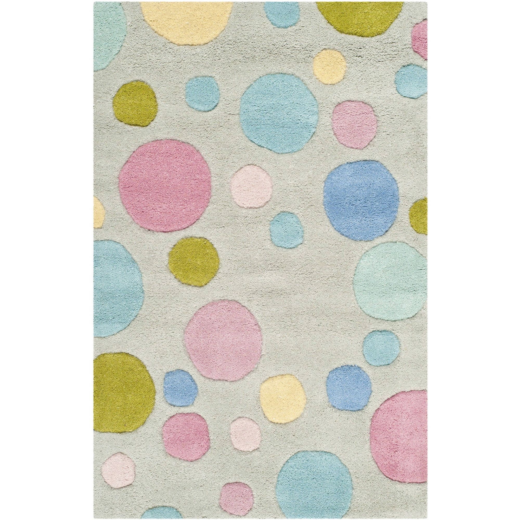 Gray and Multicolor Tufted Wool and Viscose Rectangular Rug, 3'6" x 5'6"