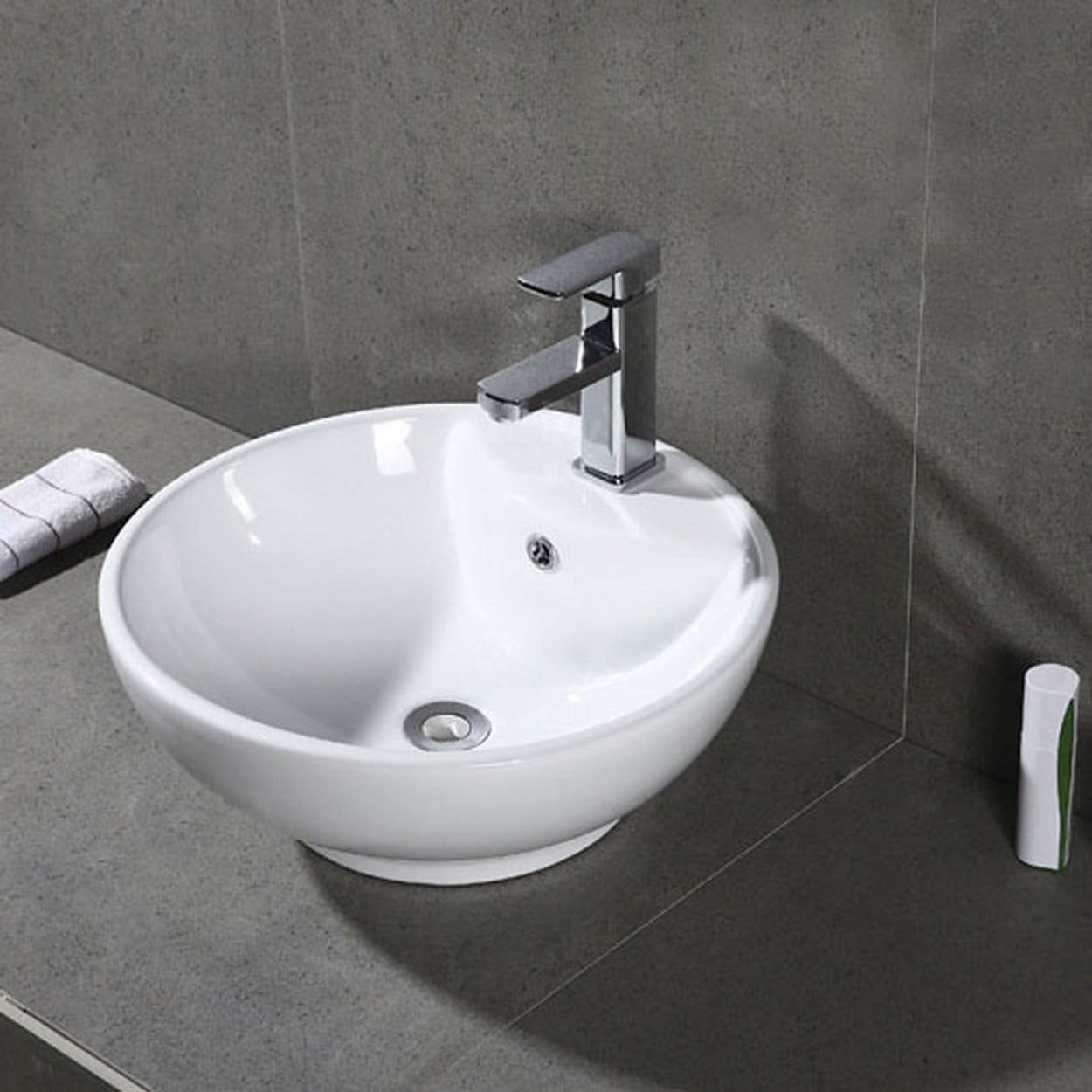 Kai 20" White Ceramic Above-Counter Bathroom Sink