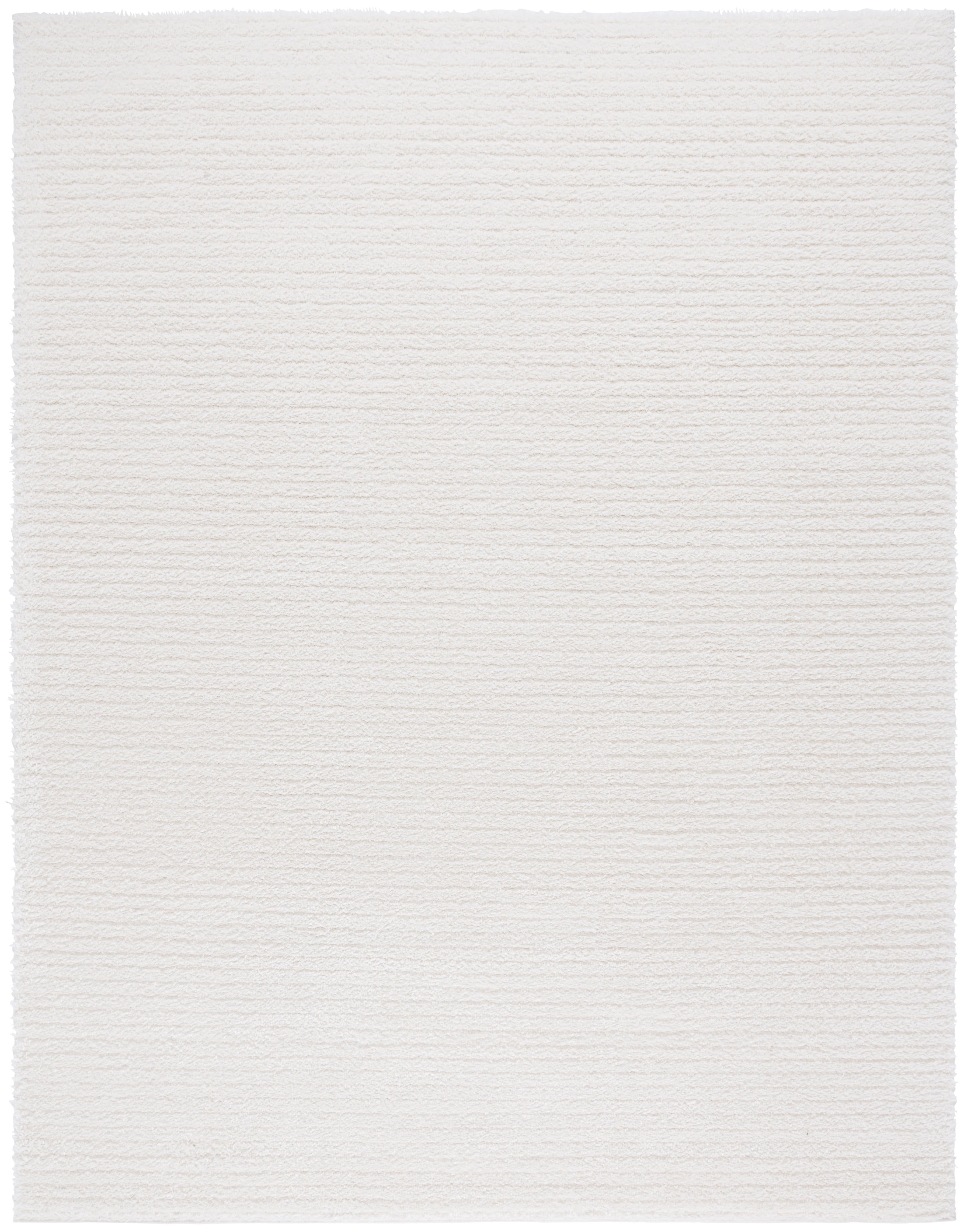 Ivory Geometric Shag Synthetic 8' x 10' Area Rug