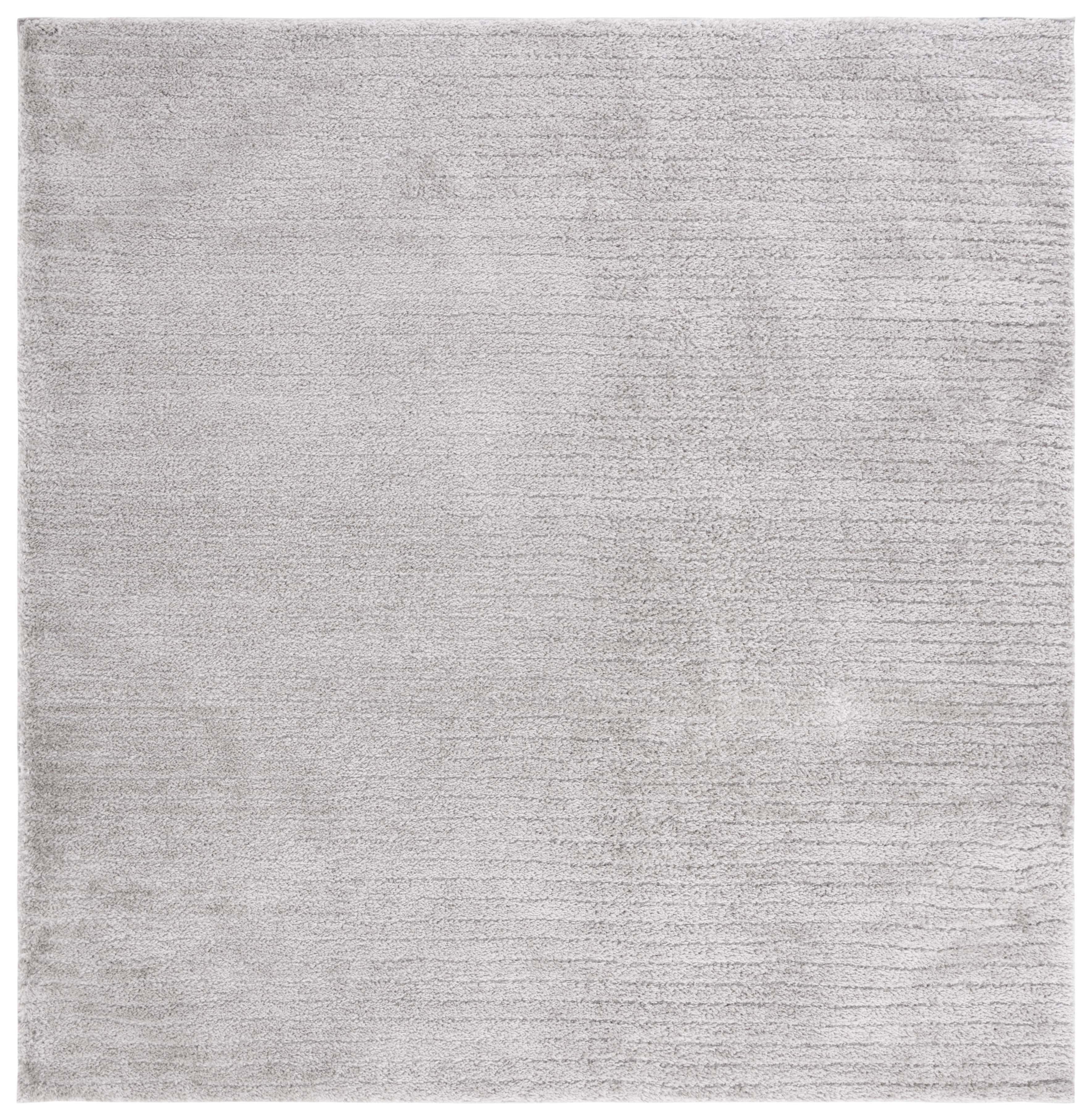 Gray Geometric Shag Synthetic Square Area Rug, 6'7" x 6'7"