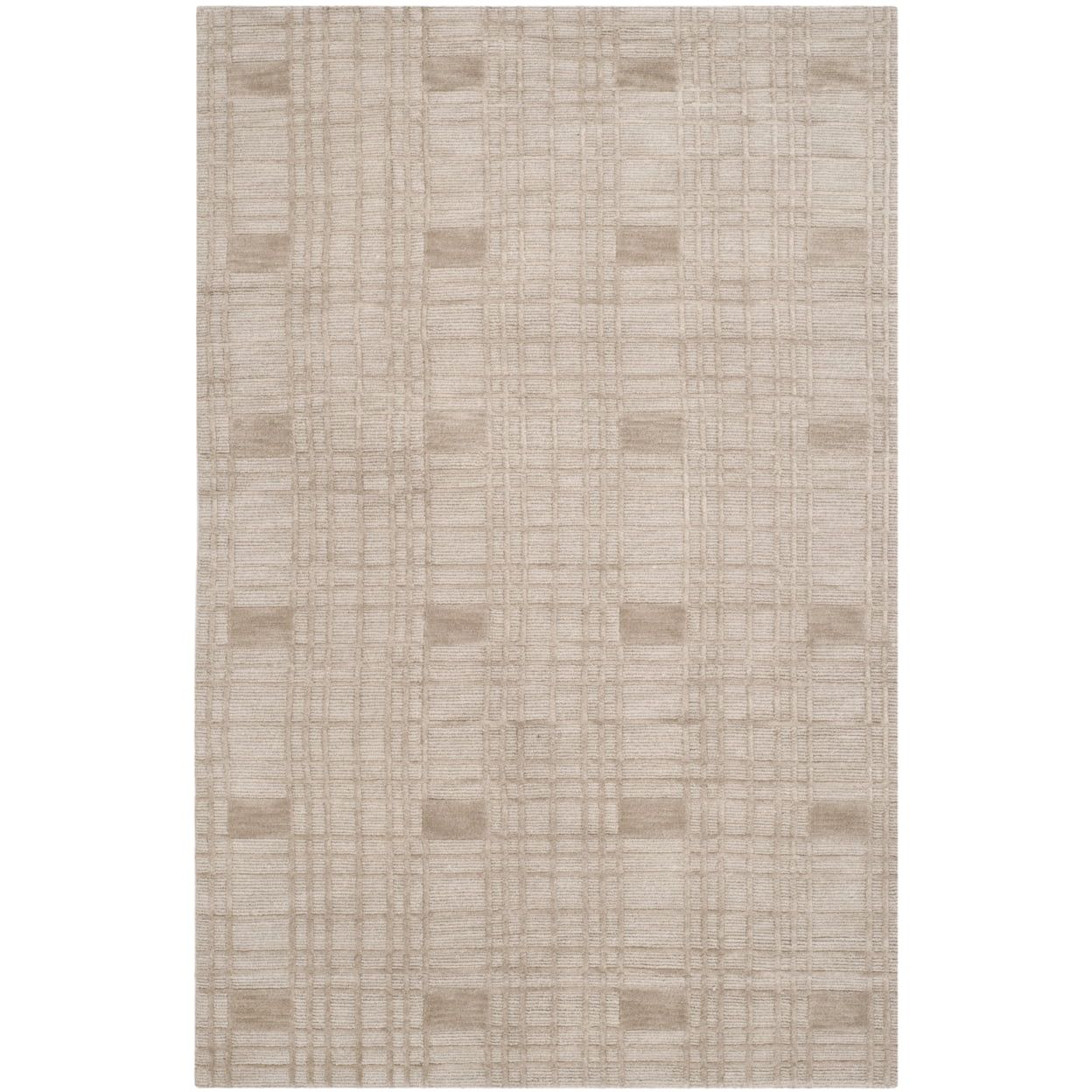 Slate Geometric Wool Hand-Knotted 5' x 7' Area Rug