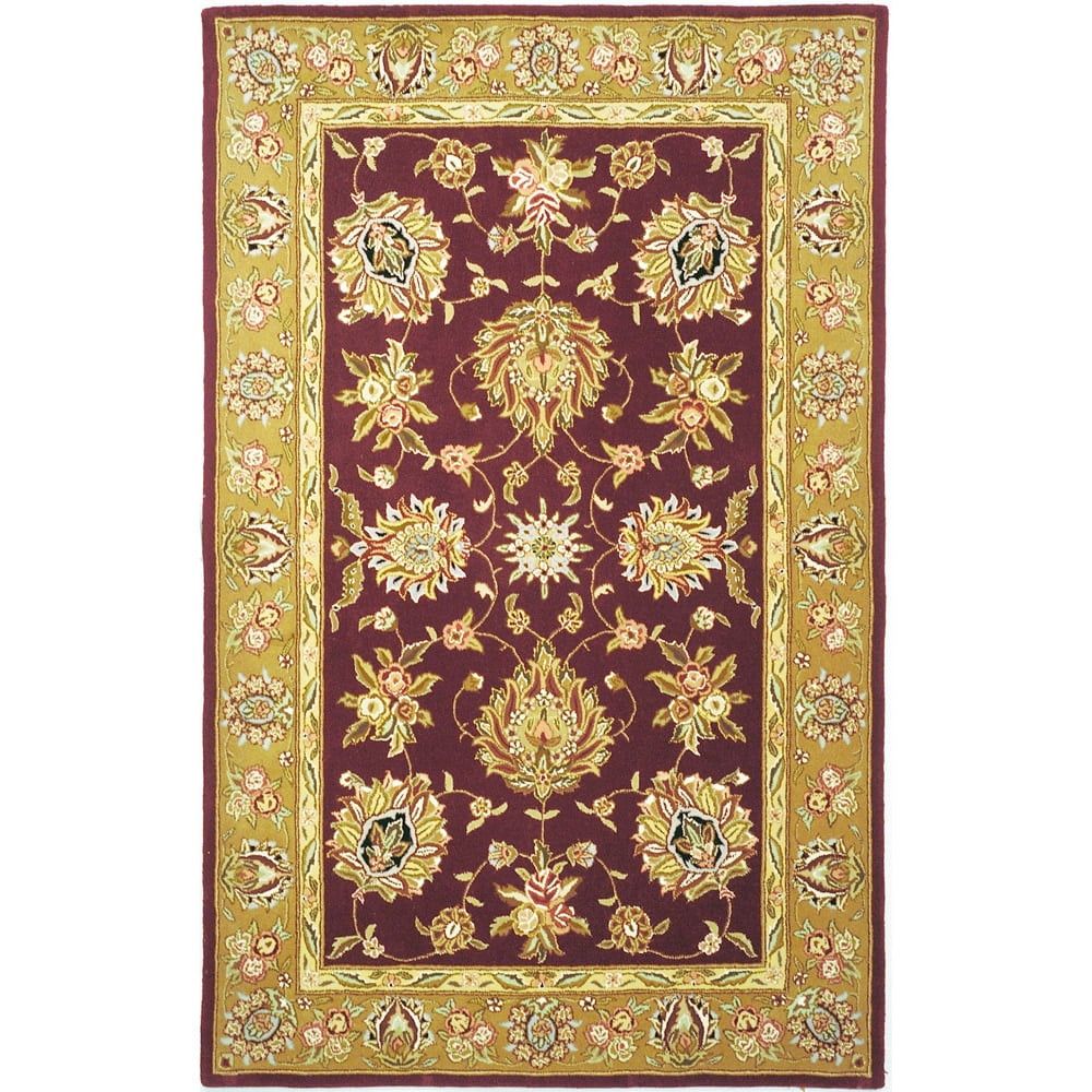 Handmade Red and Gold Tufted Wool Area Rug