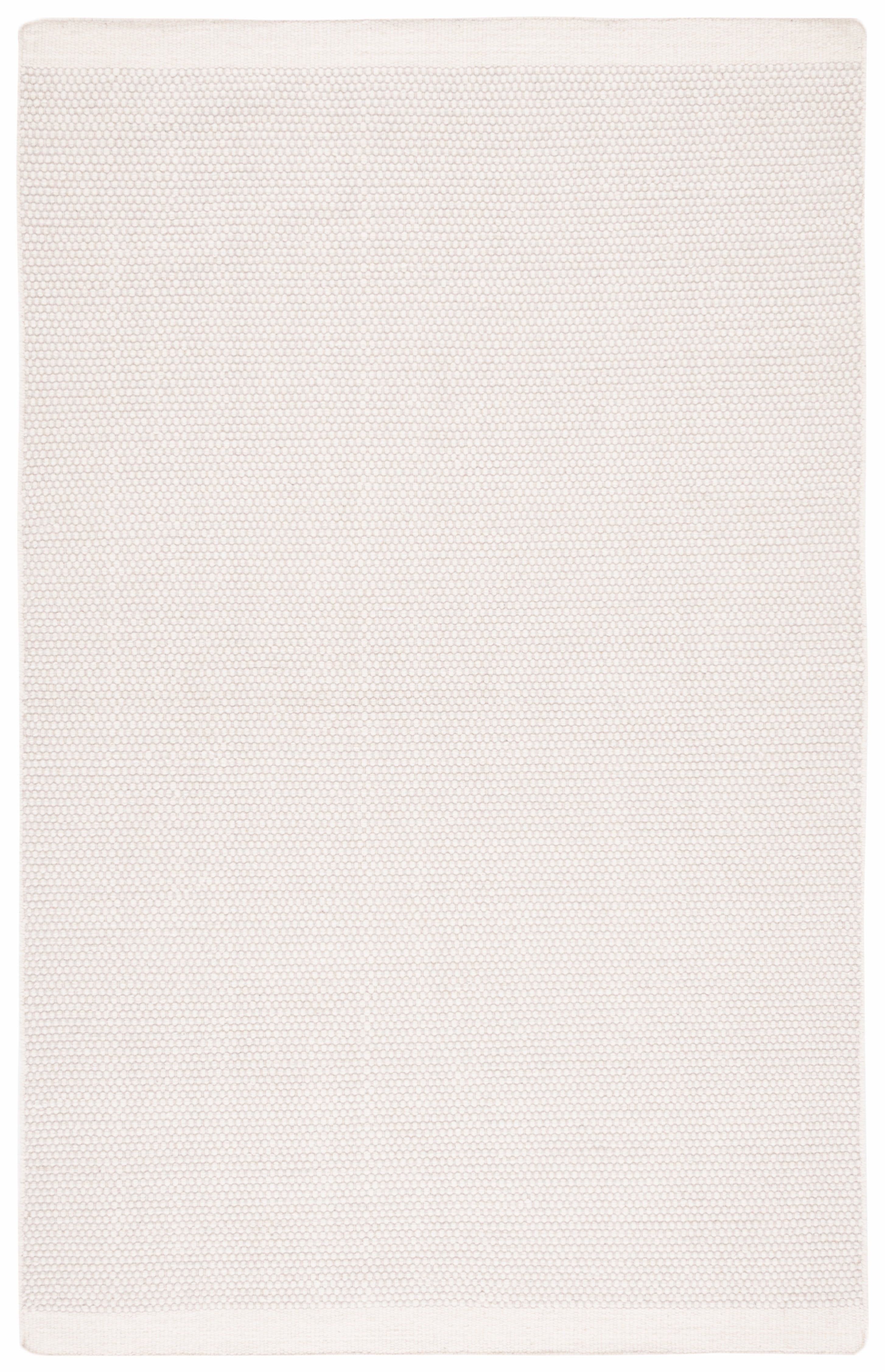 Ivory Flat Woven Wool Rectangular Accent Rug, 2' x 3'