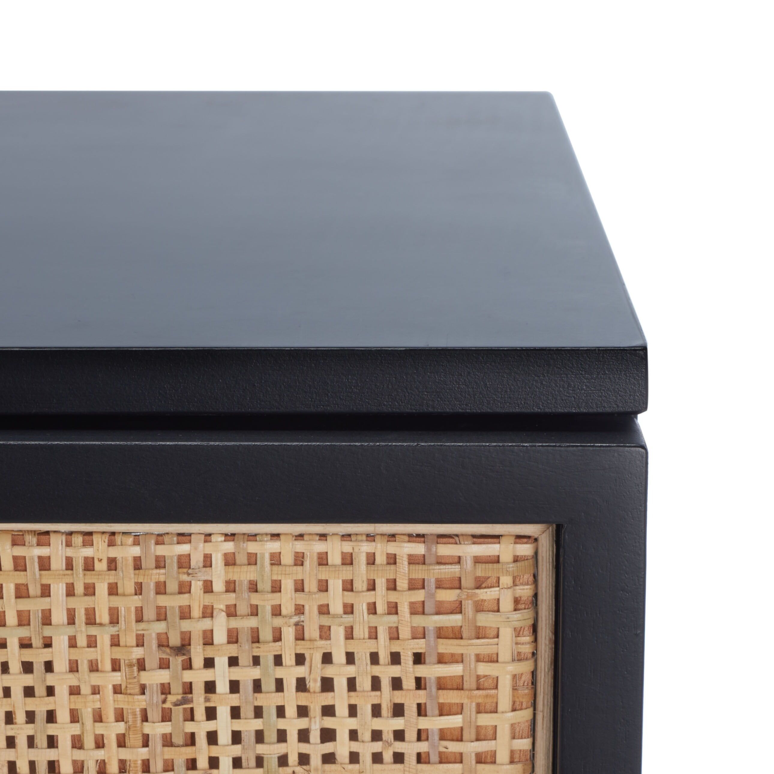 Zadie Black and Natural Rattan 6-Drawer Dresser