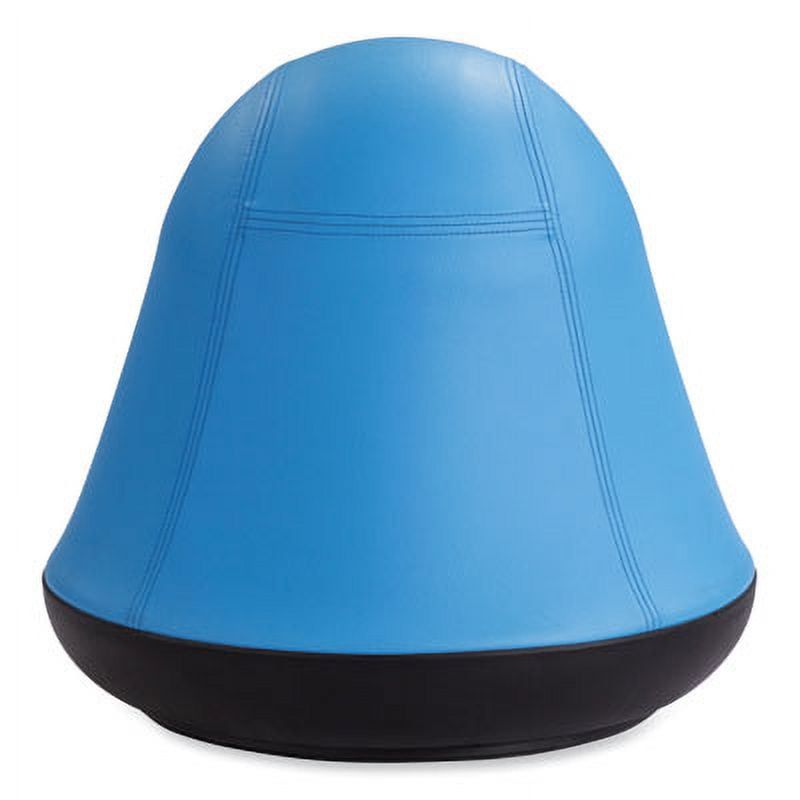 Blue Vinyl Swivel Ball Chair with Rubber Base