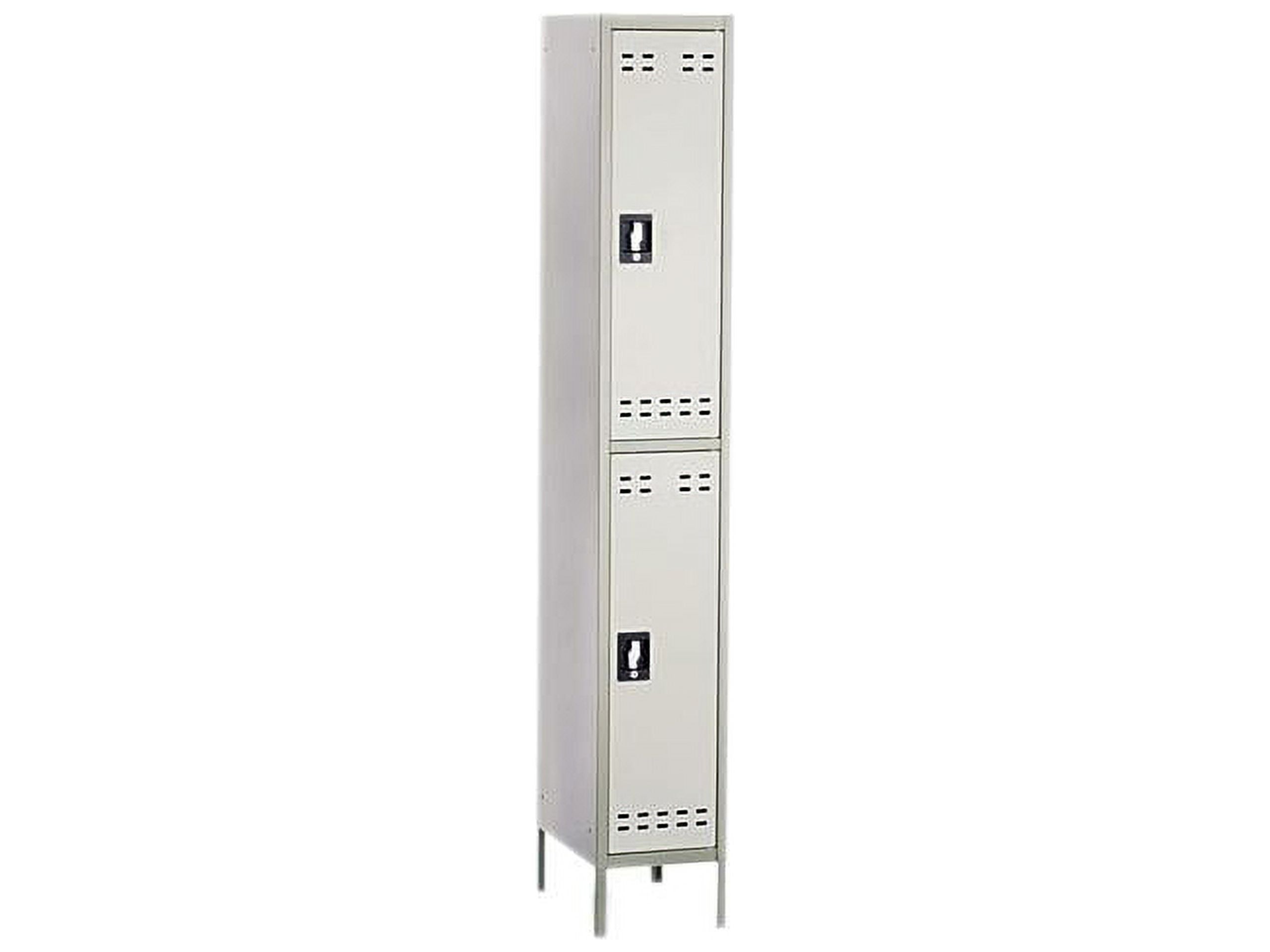 Two-Tone Gray Steel Double-Tier Office Locker