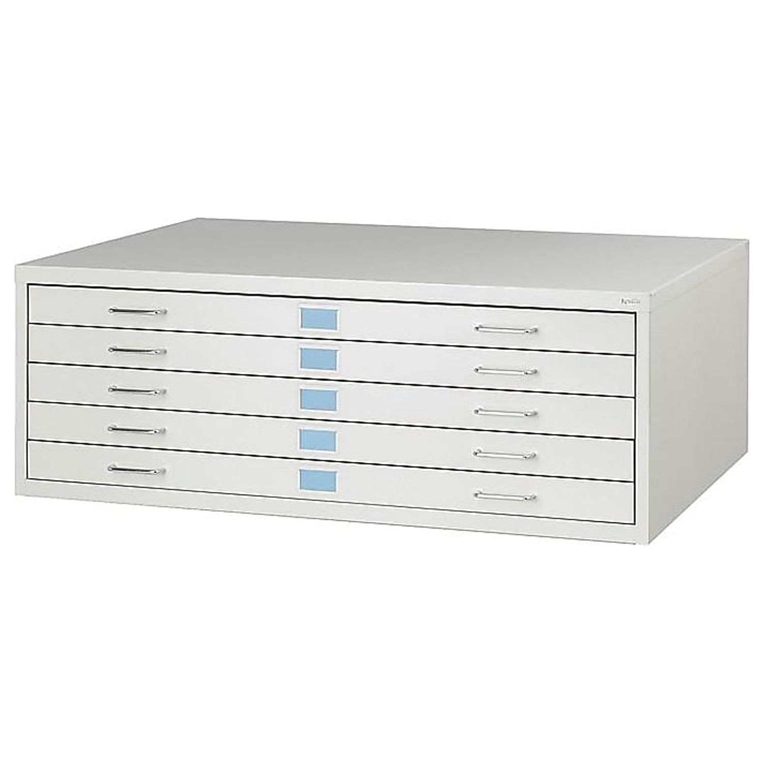 Light Gray Steel 5-Drawer Flat File Cabinet