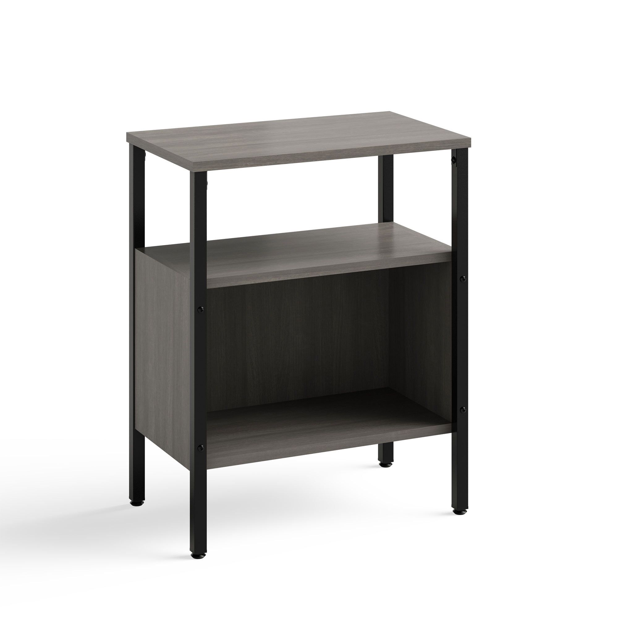 Sterling Ash Laminate and Black Steel Home Office Storage Unit