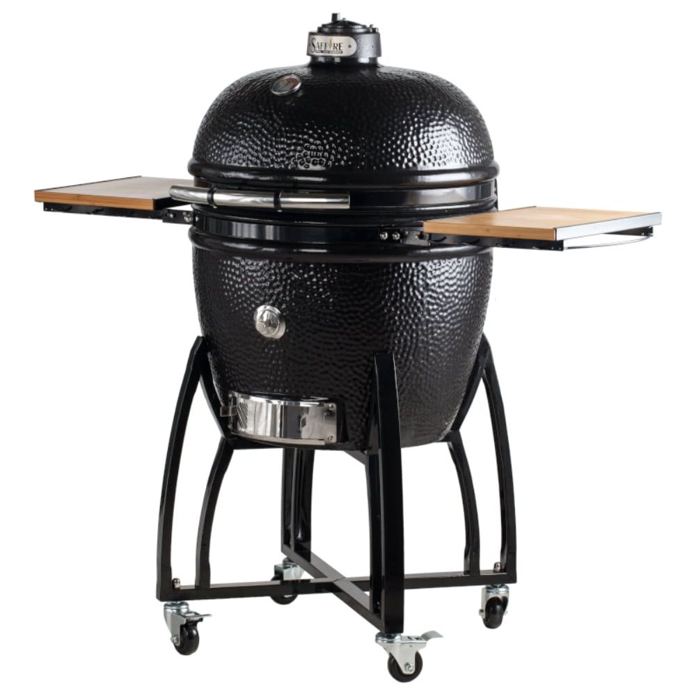 XL Black Ceramic Grill and Smoker with Rotisserie