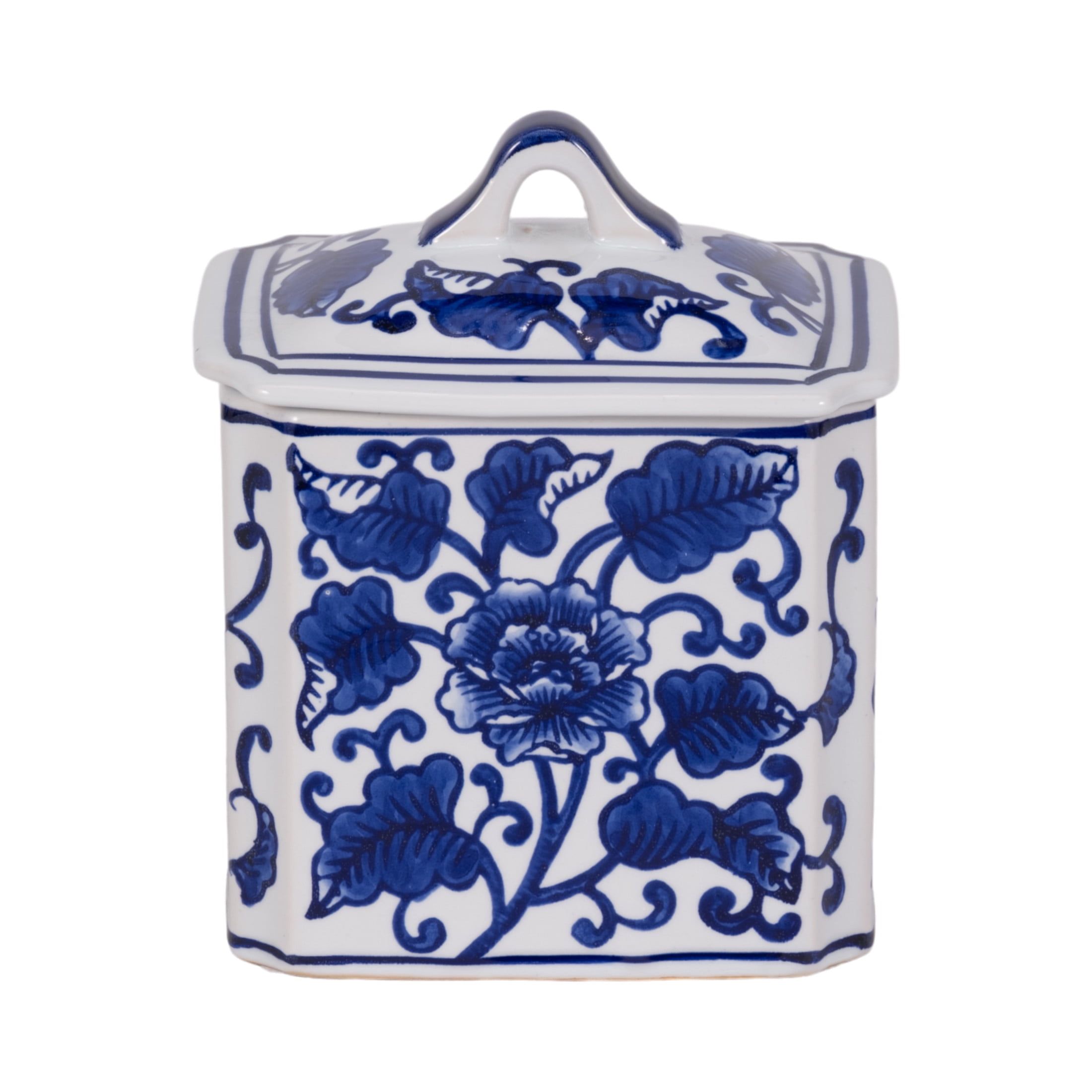 Blue and White Ceramic Chinoiserie Scented Candle with Lid