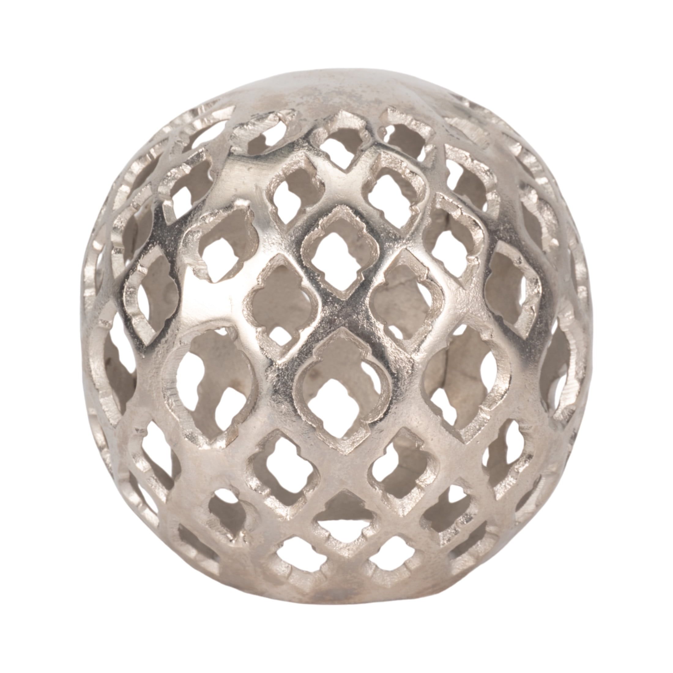 Silver 8" Cut-Out Aluminum Orb Sculpture