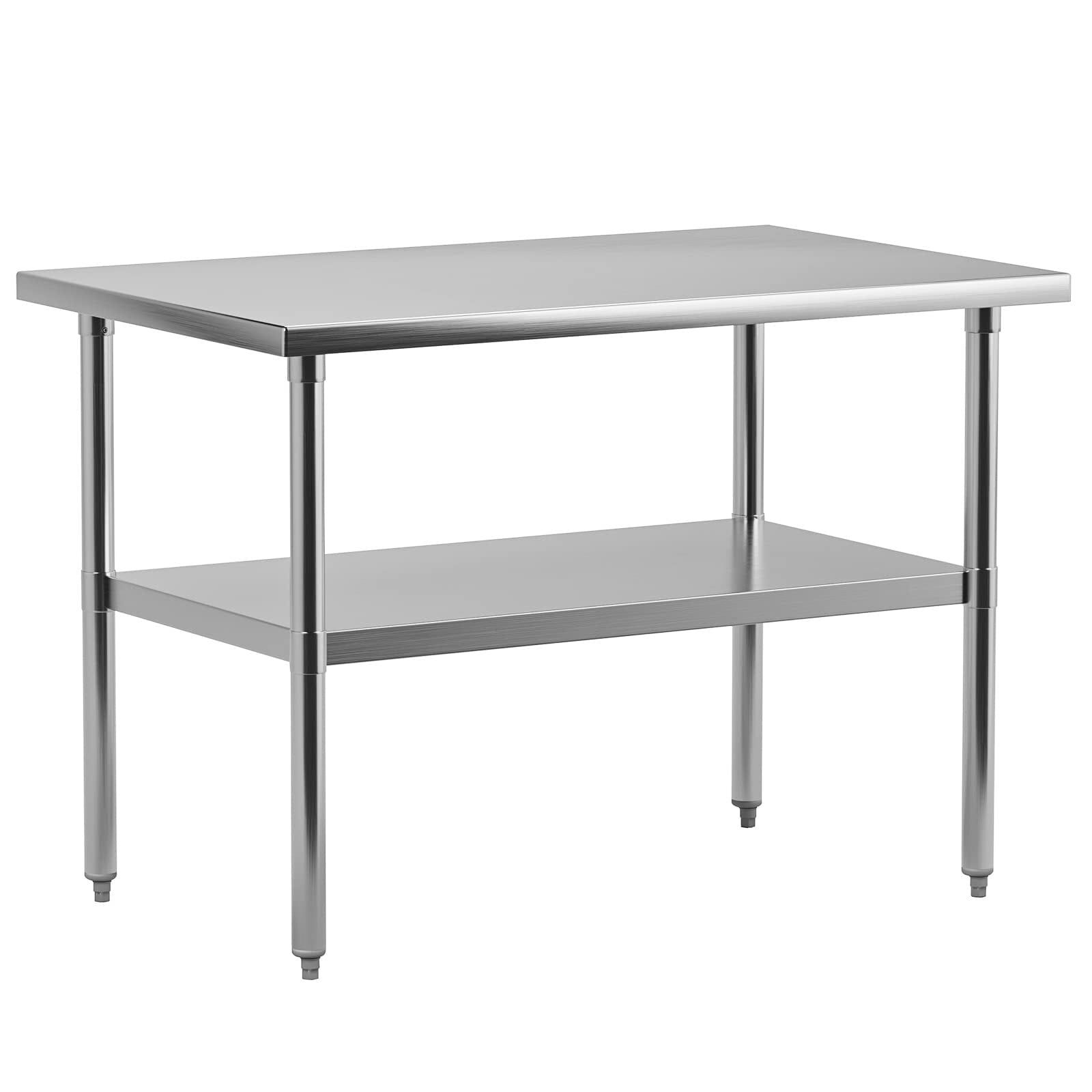 Heavy Duty Stainless Steel Work Table with Adjustable Undershelf