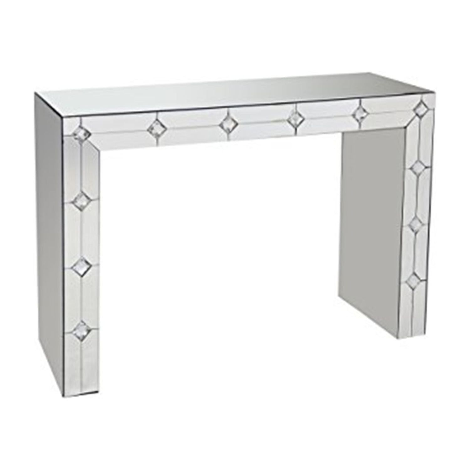 Hessa Mirrored Glass and Wood Console Table