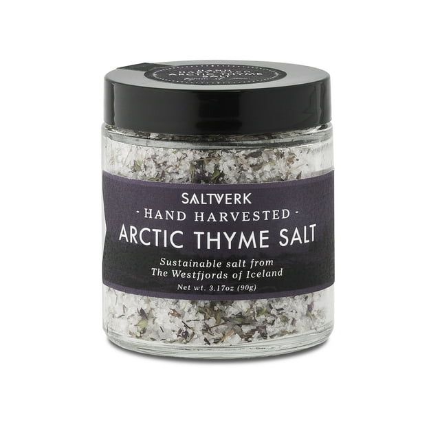 Hand Harvested Arctic Thyme Sea Salt, 90g Jar