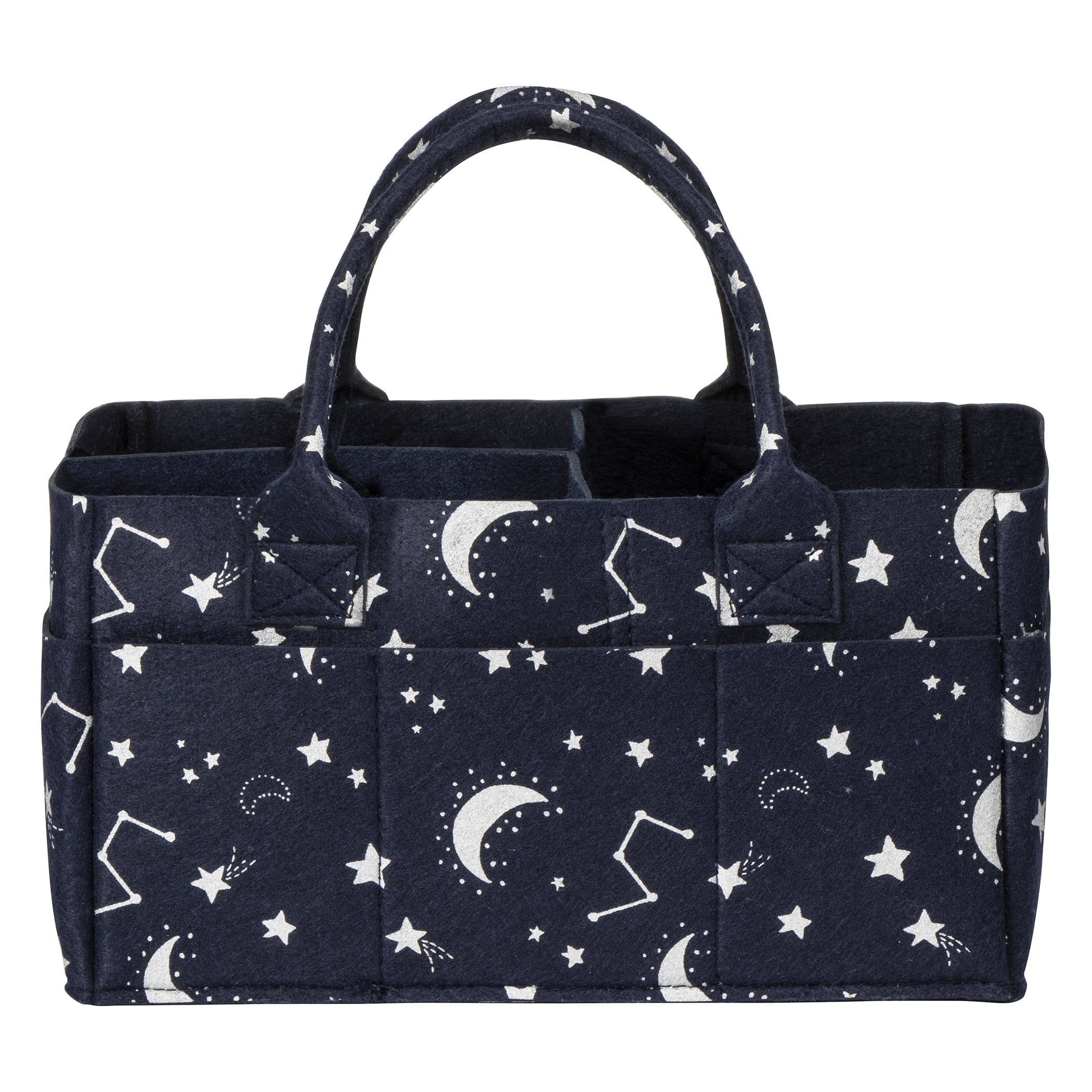 Navy Blue Constellation Felt Diaper Storage Caddy