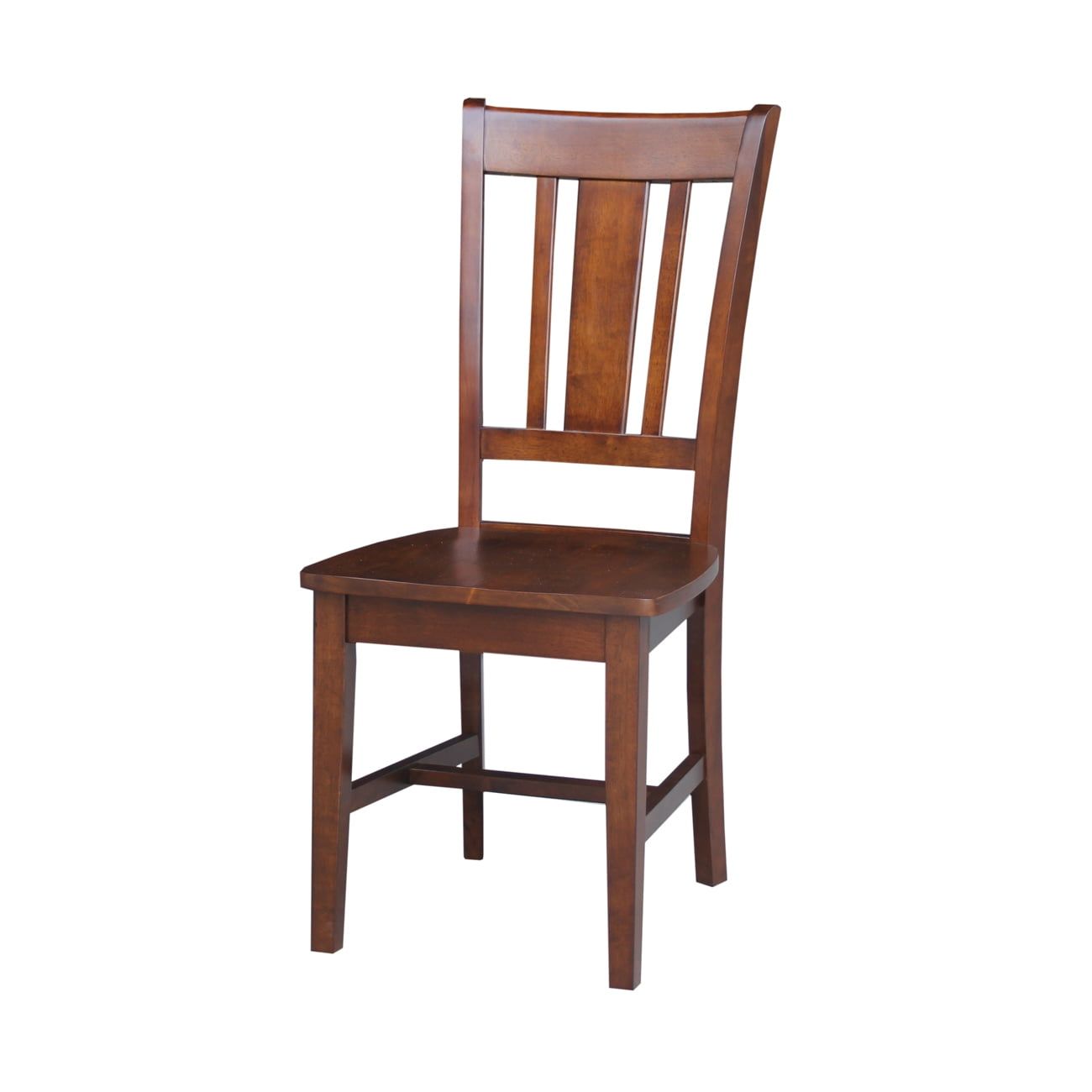 Espresso High Slat Back Wood Side Chair