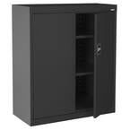 Black Steel Freestanding Lockable Cabinet with Adjustable Shelving