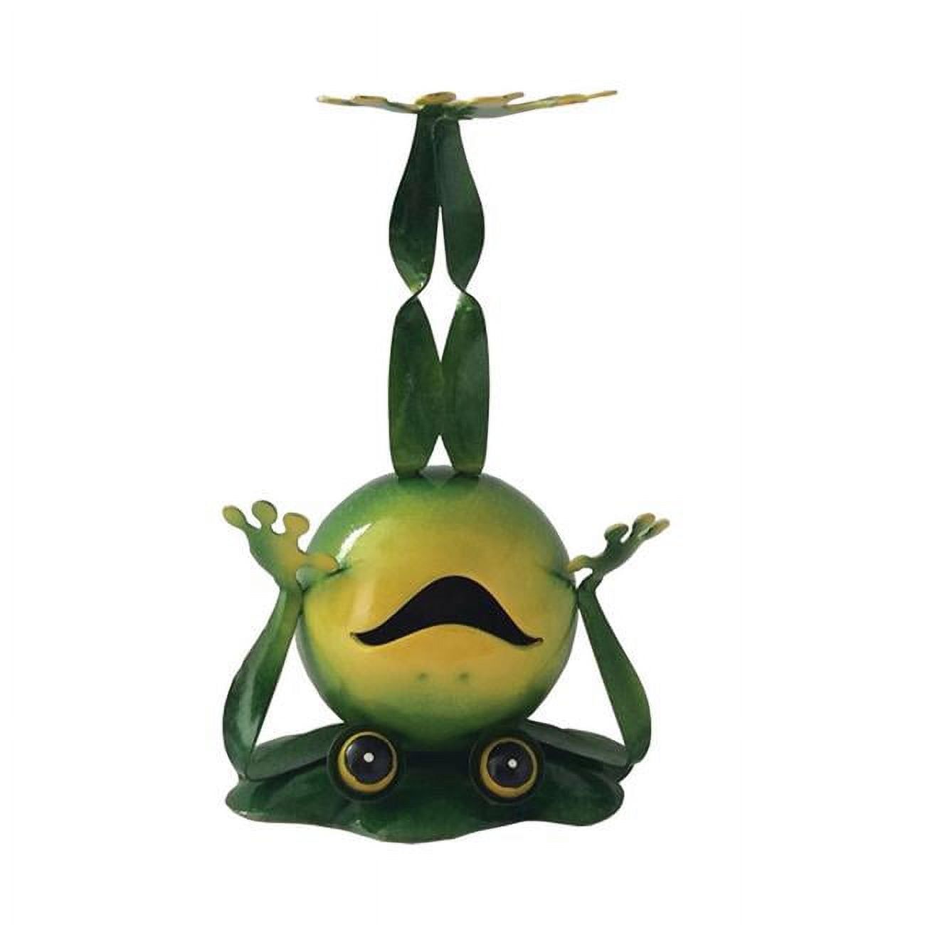 10" Green Iron Acrobatic Frog Garden Decor