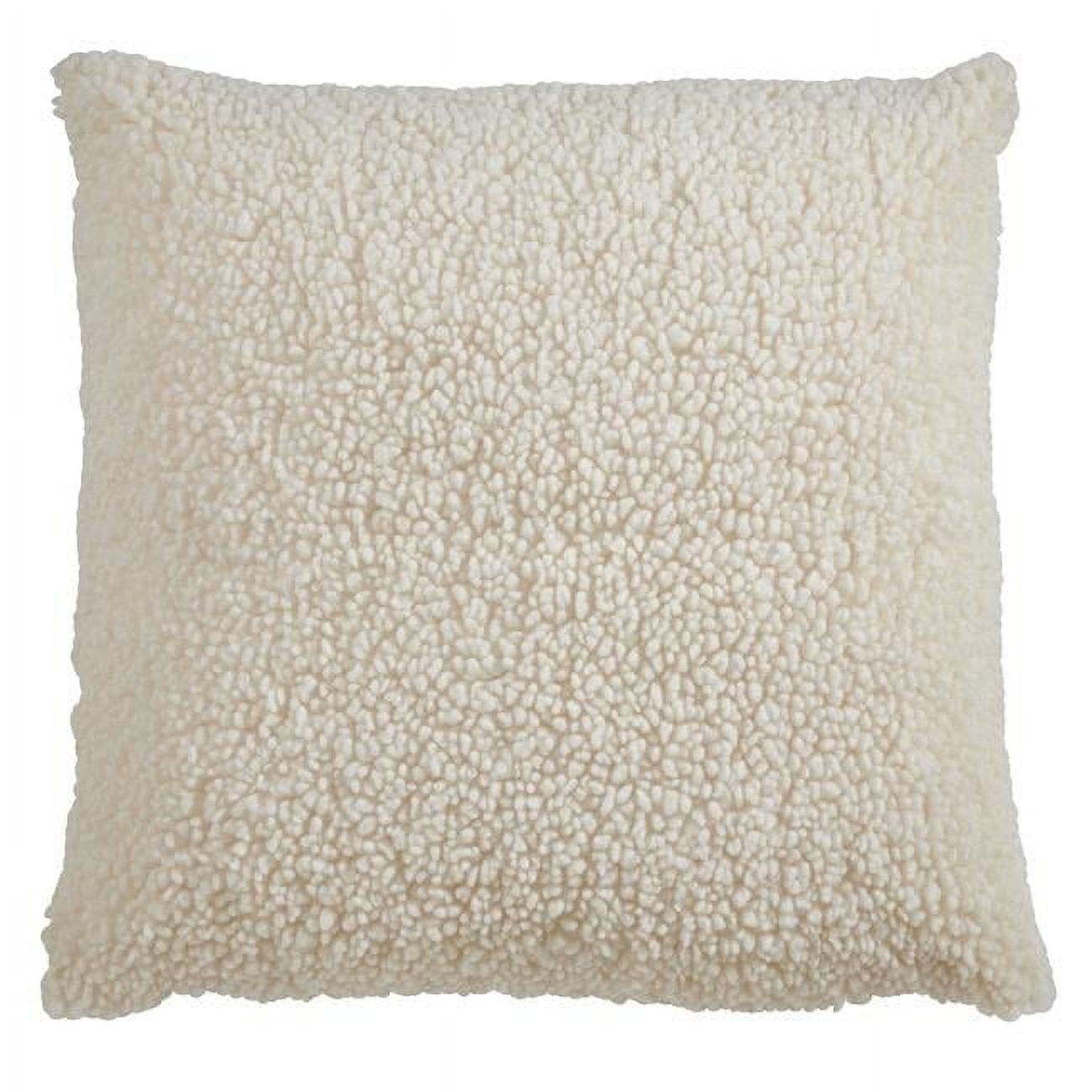 Ivory Faux Fur Square Throw Pillow Cover 18"