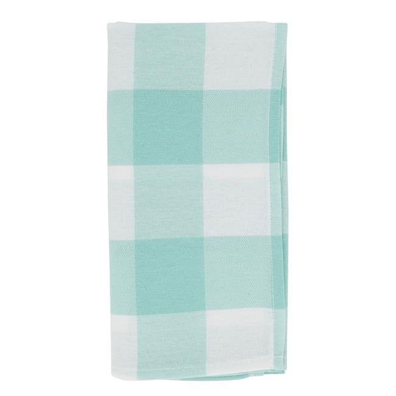 Green Buffalo Plaid Cotton Blend Square Table Napkins, 20 in, Set of 4