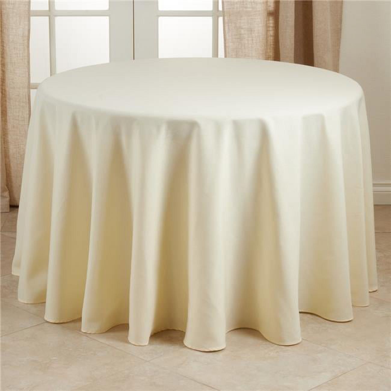 Ivory Round Fabric 72" Everyday Tablecloth