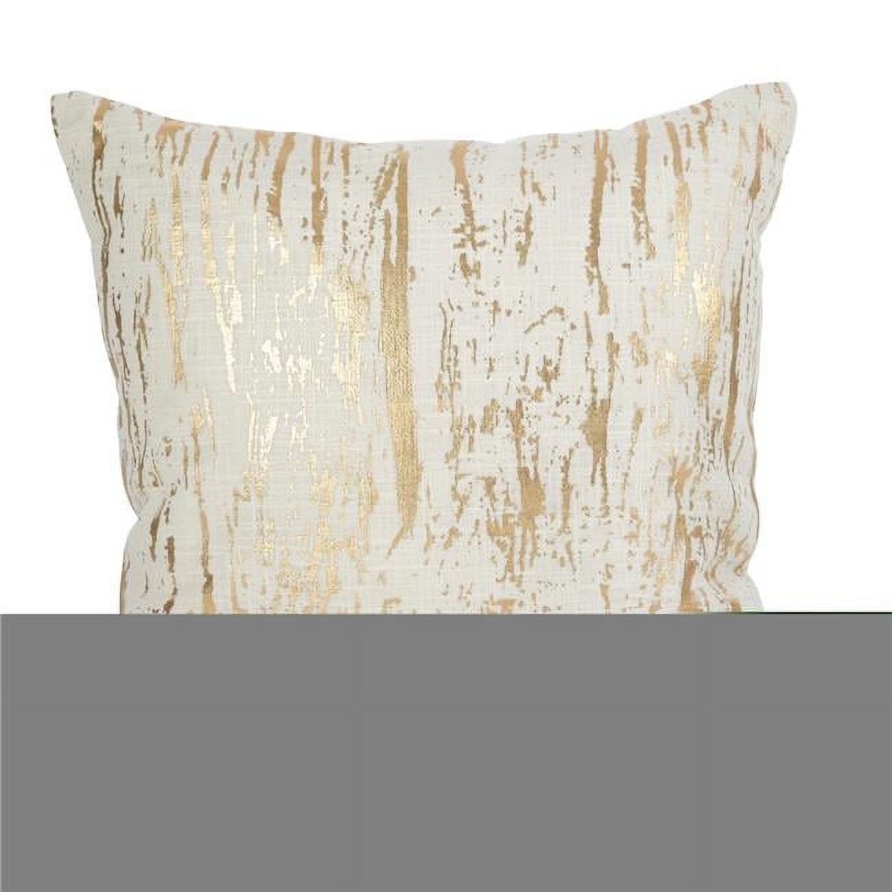 Gold Distressed Metallic Foil Cotton Floor Pillow, 27" x 27"