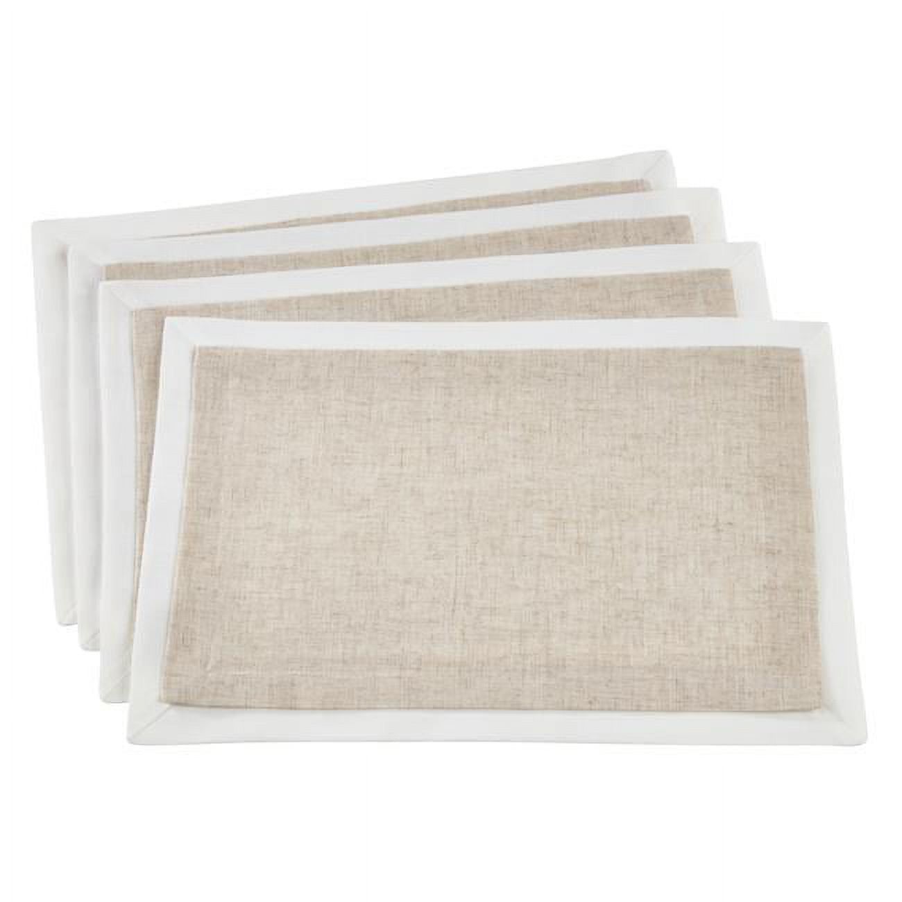 Natural Linen Blend Double Layer Placemats, Set of 4