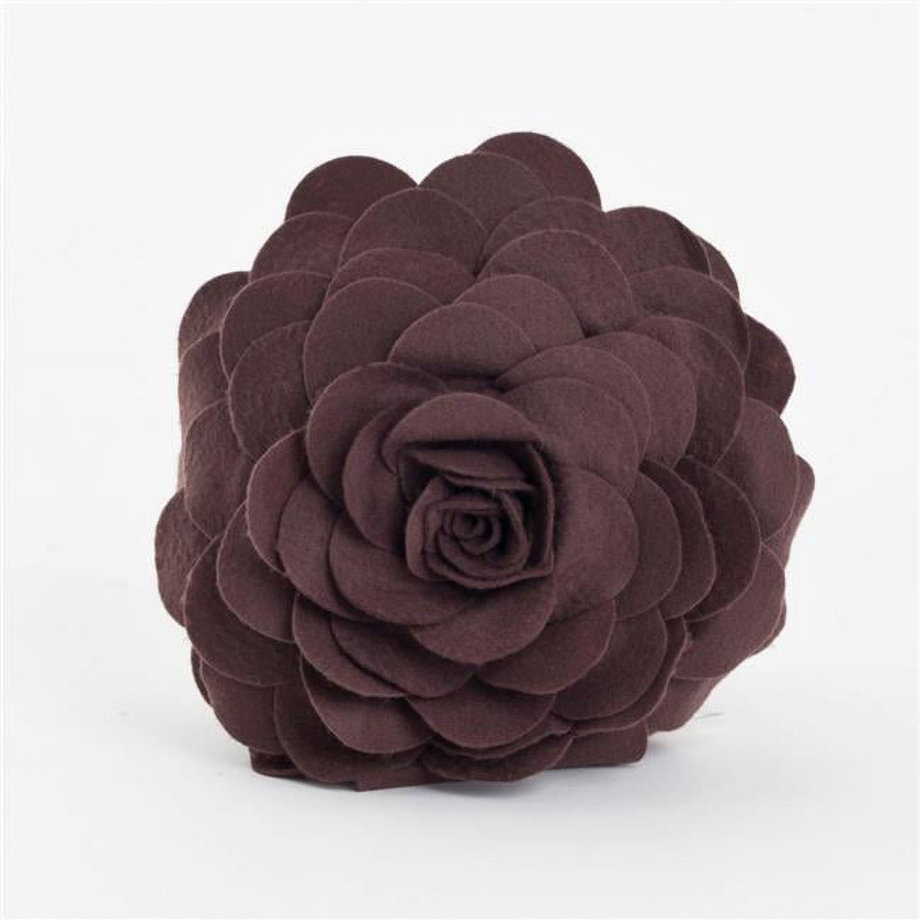 Chocolate Rose Flower Design 16" Square Poly Filled Throw Pillow