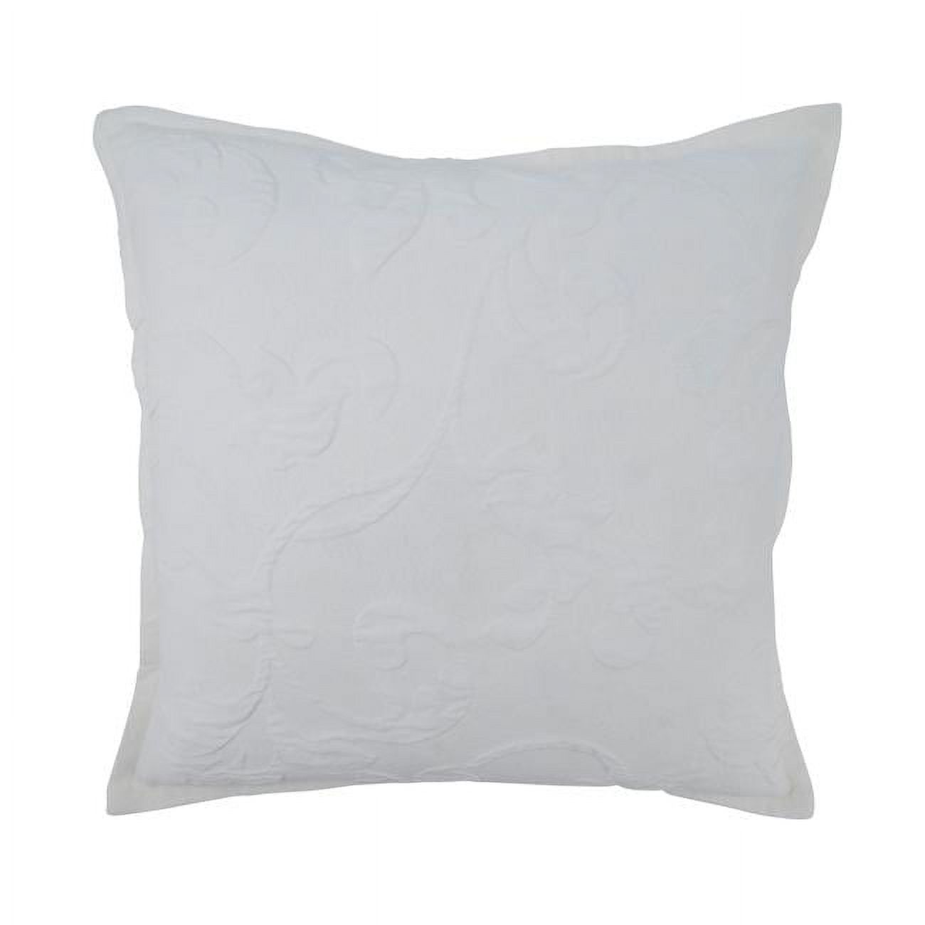 White Floral Design Square Throw Pillow with Poly Filling