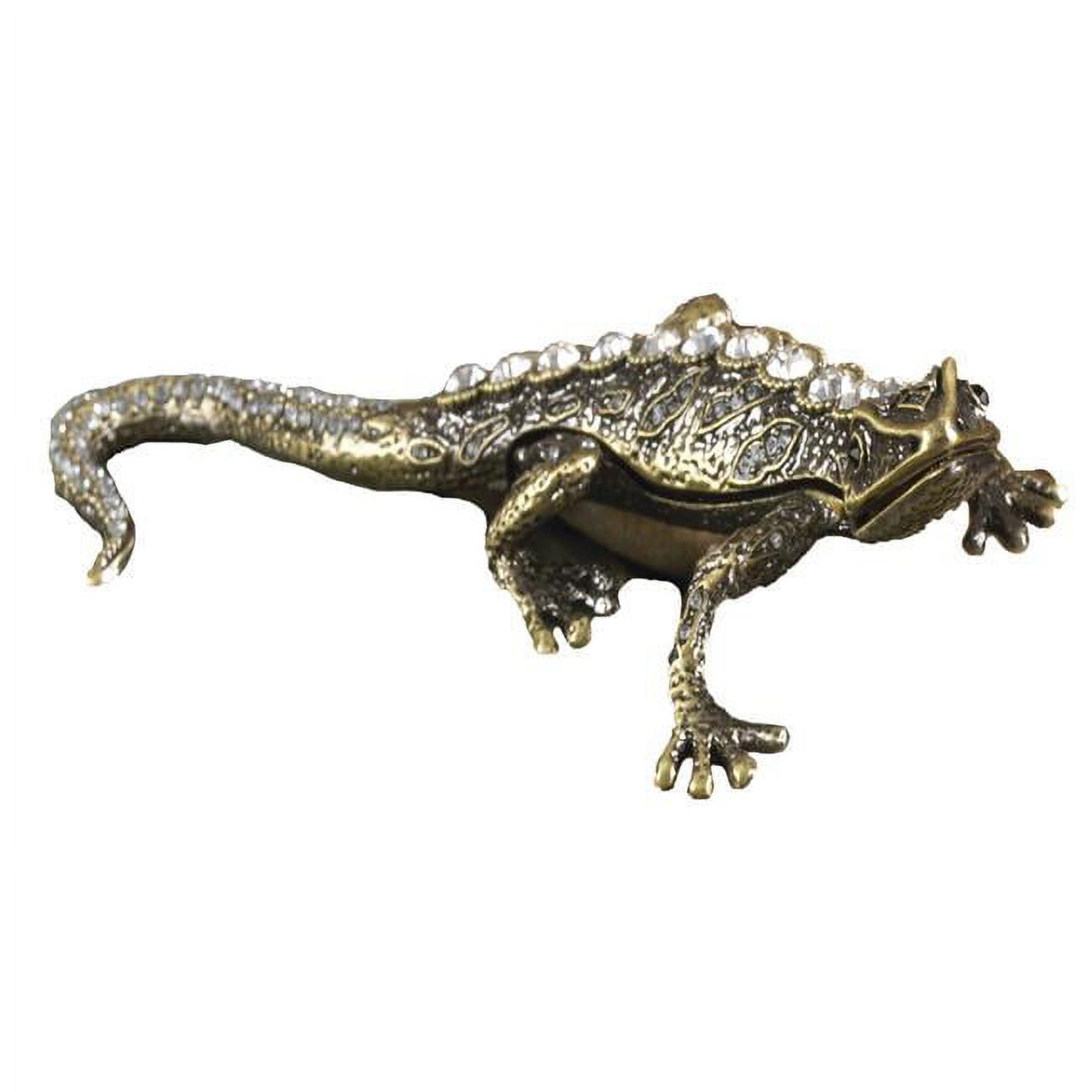 Gecko Design Jeweled Metal Trinket Box