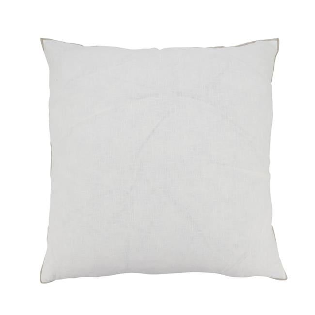 Ivory Stonewashed Stitched Edge Linen Throw Pillow