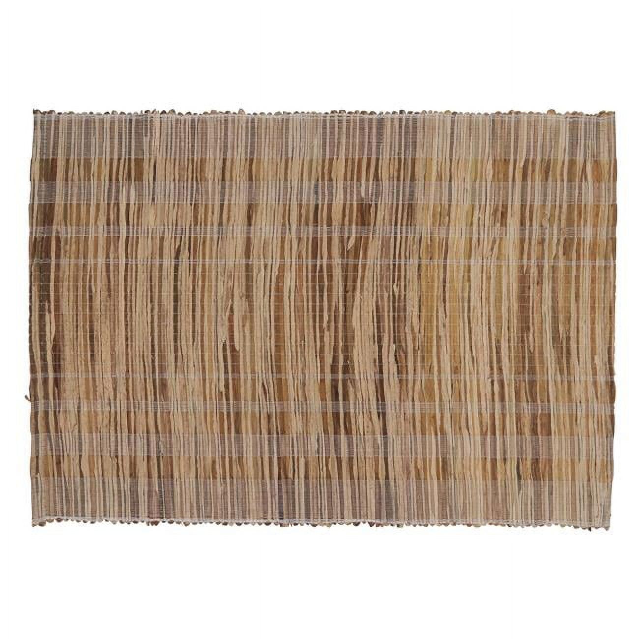 Brown Striped Water Hyacinth Rectangular Placemats, Set of 4