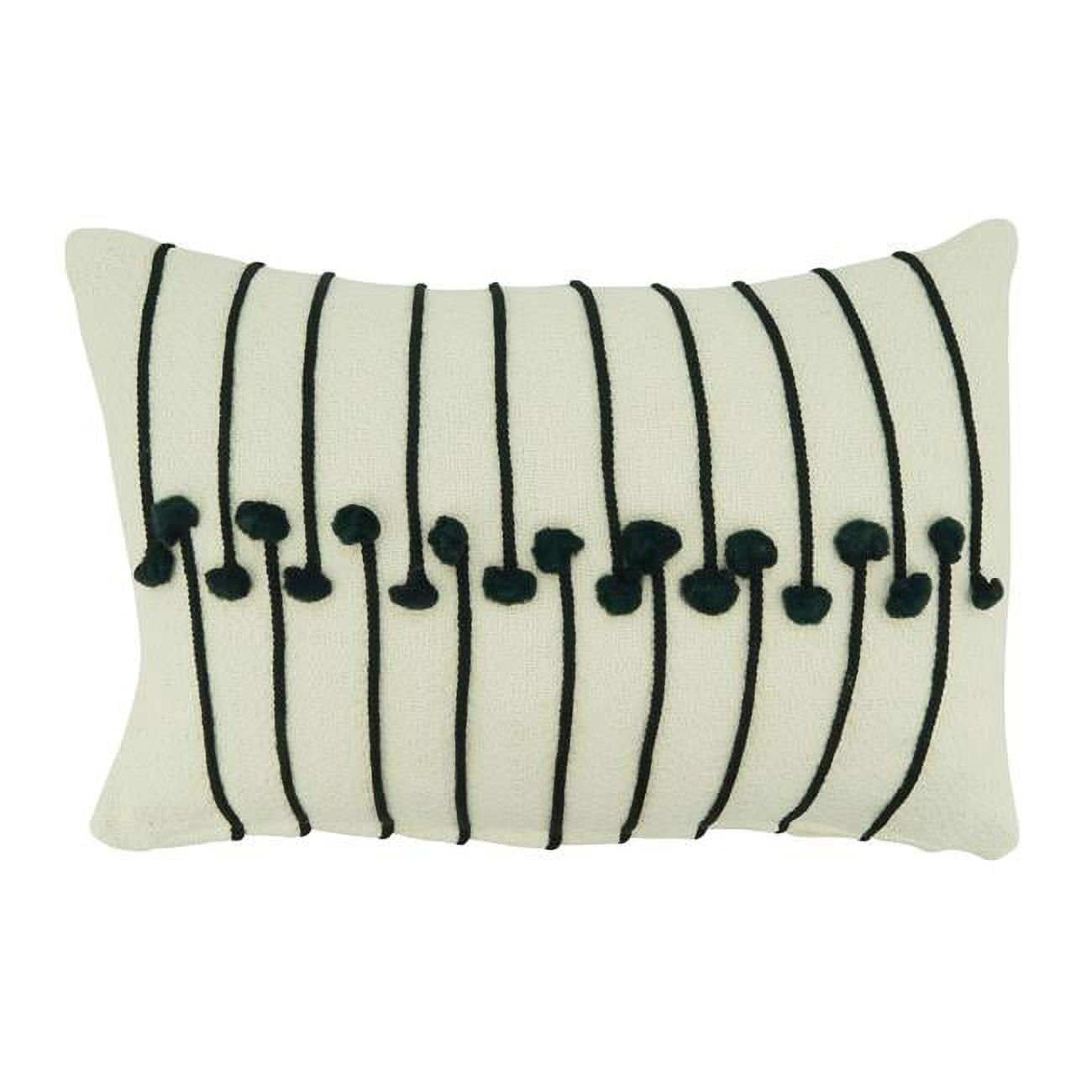 Twisted Cord Applique Cotton Pillow Cover, 12 x 18 in