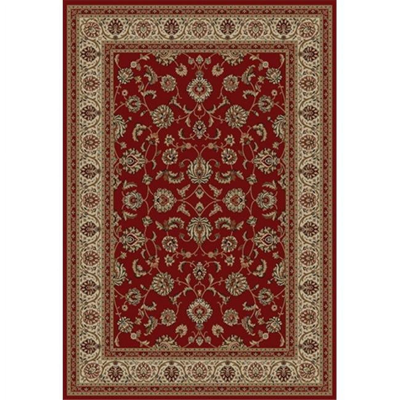 Barclay Sarouk Red and Beige Rectangular Area Rug